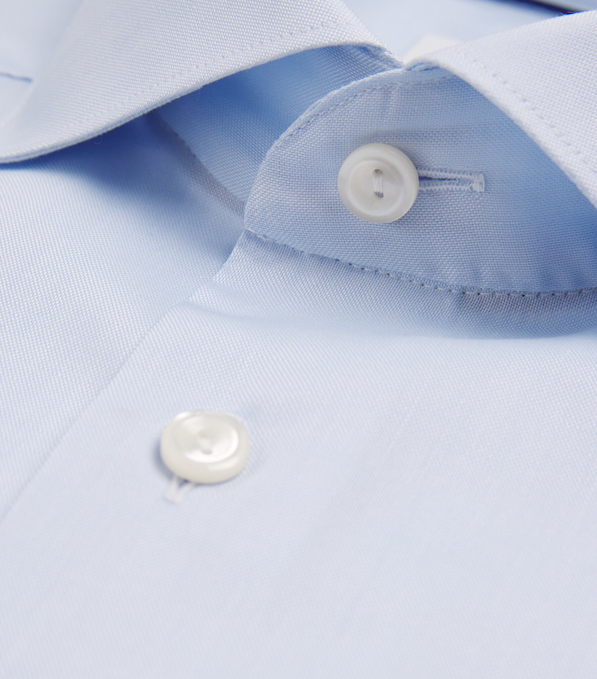 Eton Mens Cotton Signature Oxford Slim Shirt Mid Blue Image 5