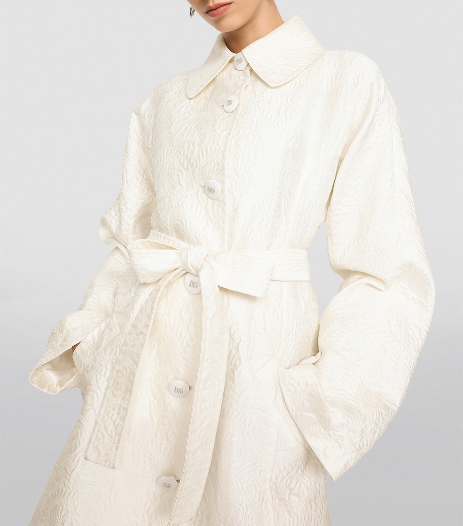 Silk-Blend Jacquard Coat W3789-VERY LIGHT CRE Image 5