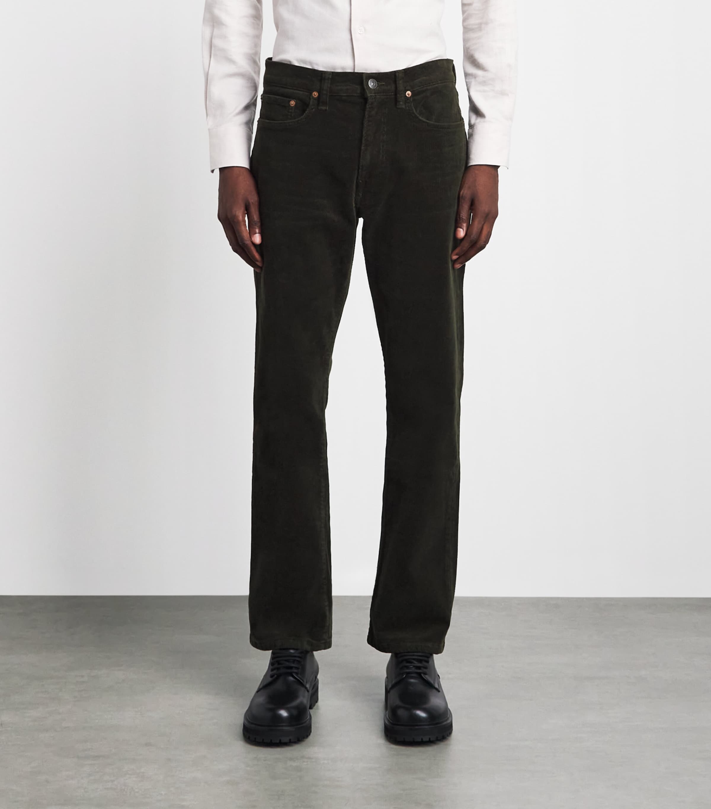 Polo Ralph Lauren Mens Stretch-Cotton Corduroy Hampton Straight Trousers Estate Olive Image 4