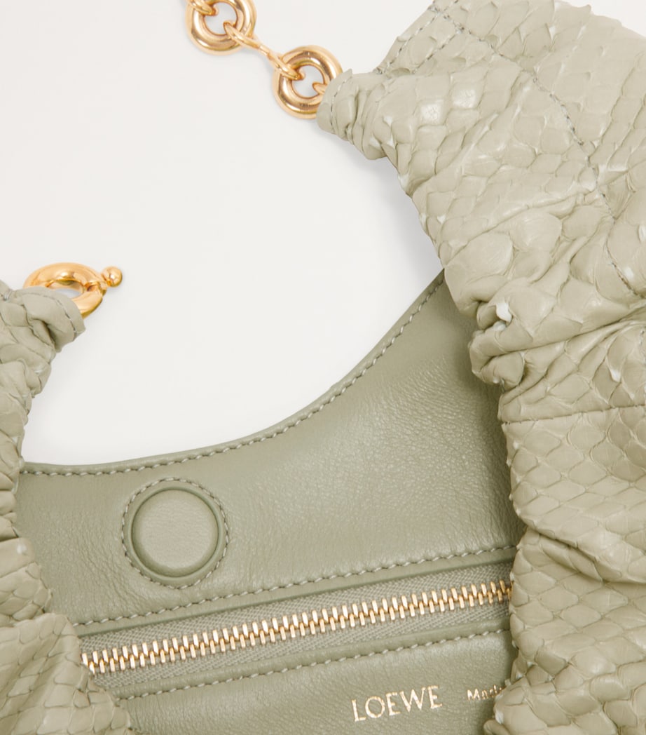 Small Snakeskin Squeeze Shoulder Bag MARBLE GREEN Image 8