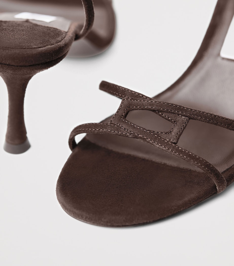 Leo 1998 65 Leather Heeled Sandals CHOCOLATE Image 5