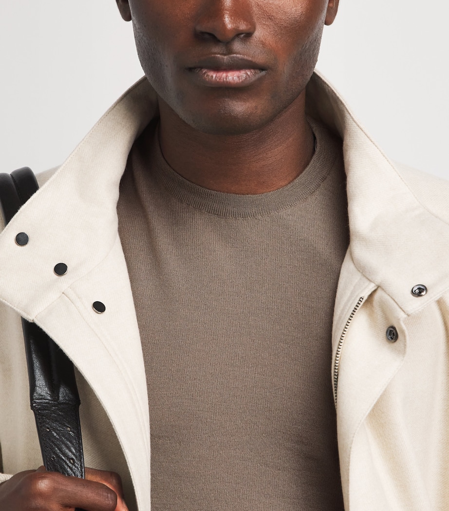 Colombo Mens Cashmere T-Shirt Brown Image 3