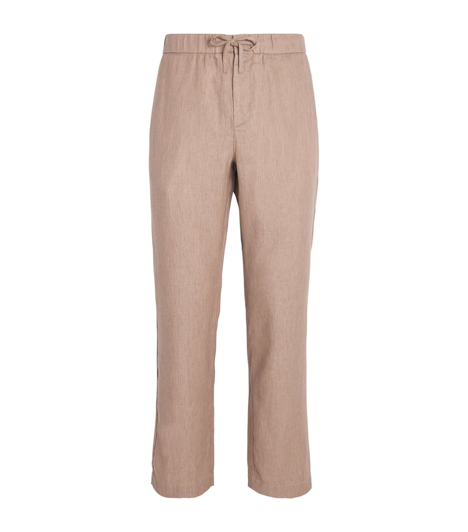 Linen-Cotton Oscar Trousers 250-KHAKI Image 1