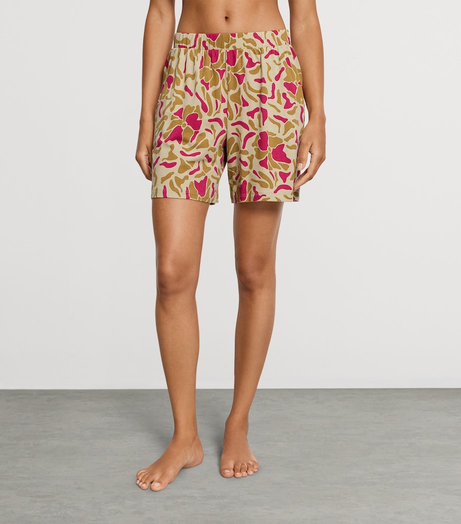 Hanro Womens Cotton-Modal Printed Shorts Illustrated Petals Image 2