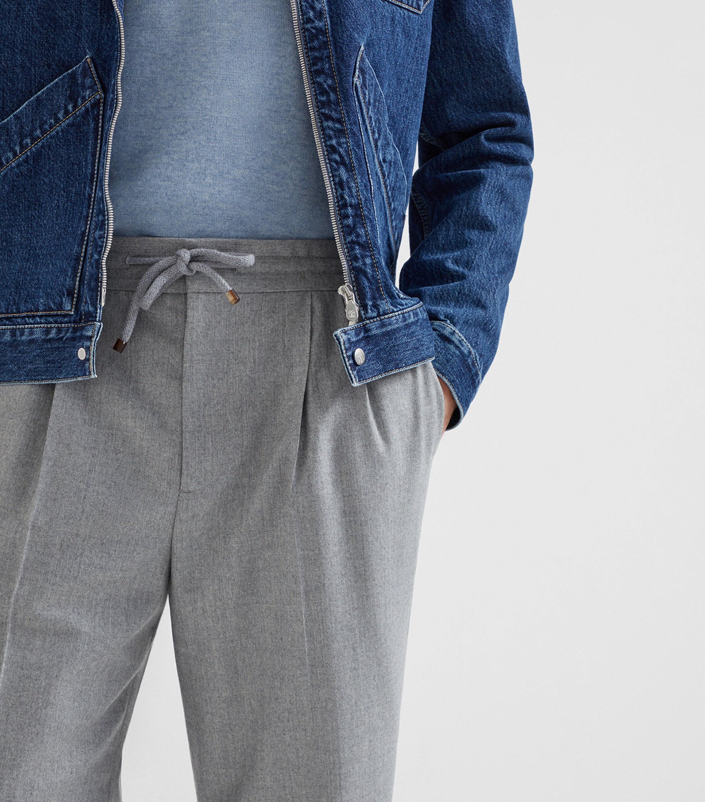 Linen Drawstring Leisure Trousers C272 Image 5