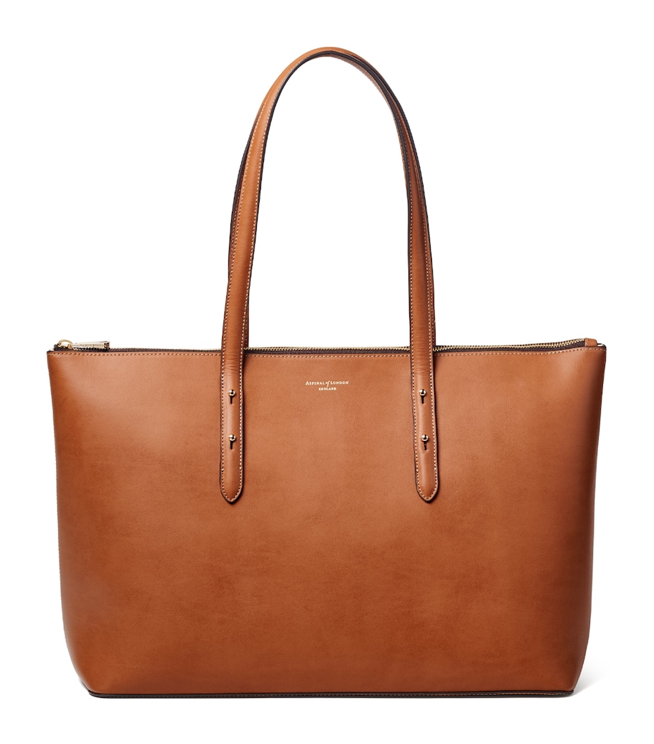 Leather Regent Tote Bag TAN Image 1