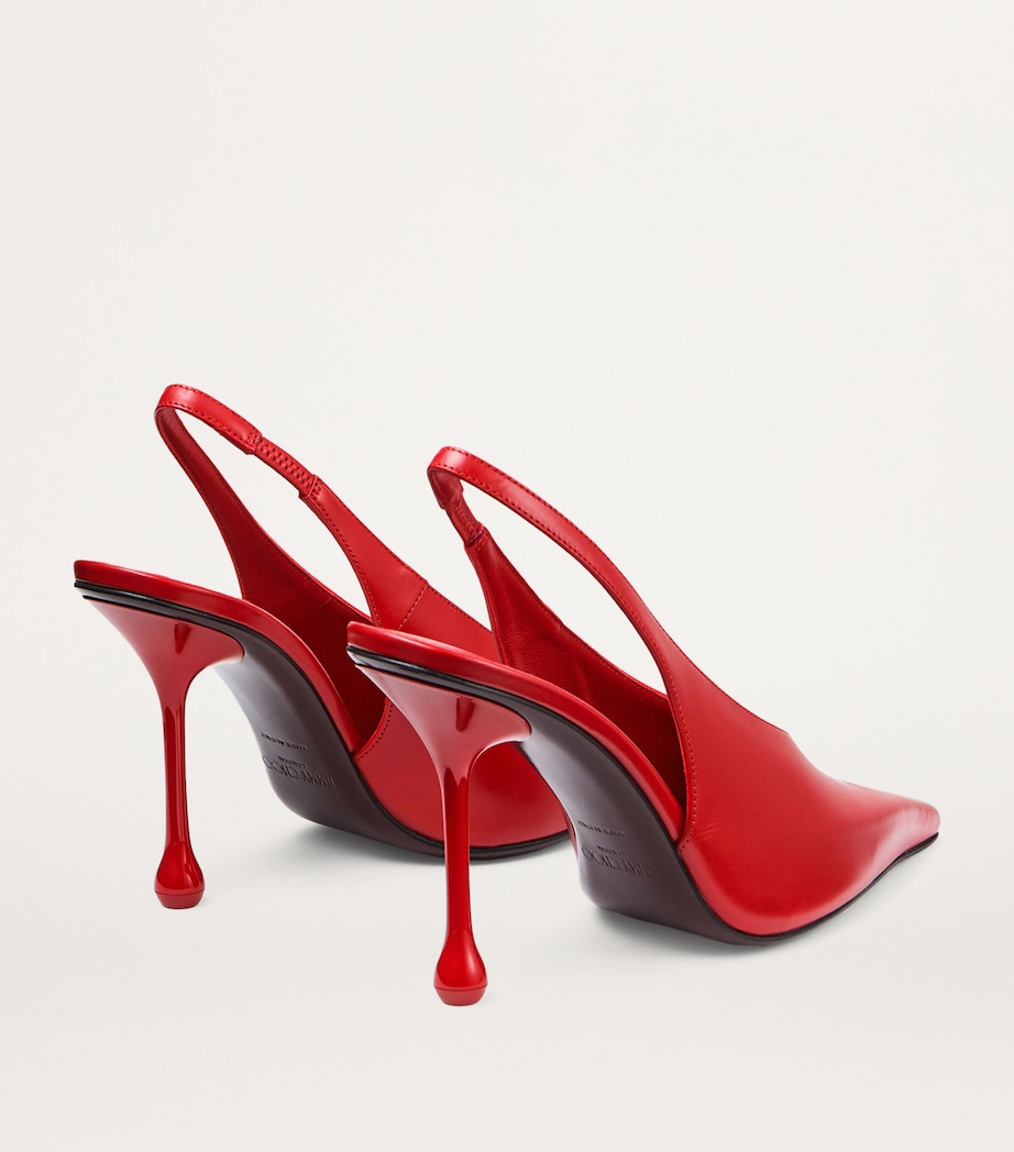 Isa 95 Leather Slingback Pumps RUBY RED Image 2