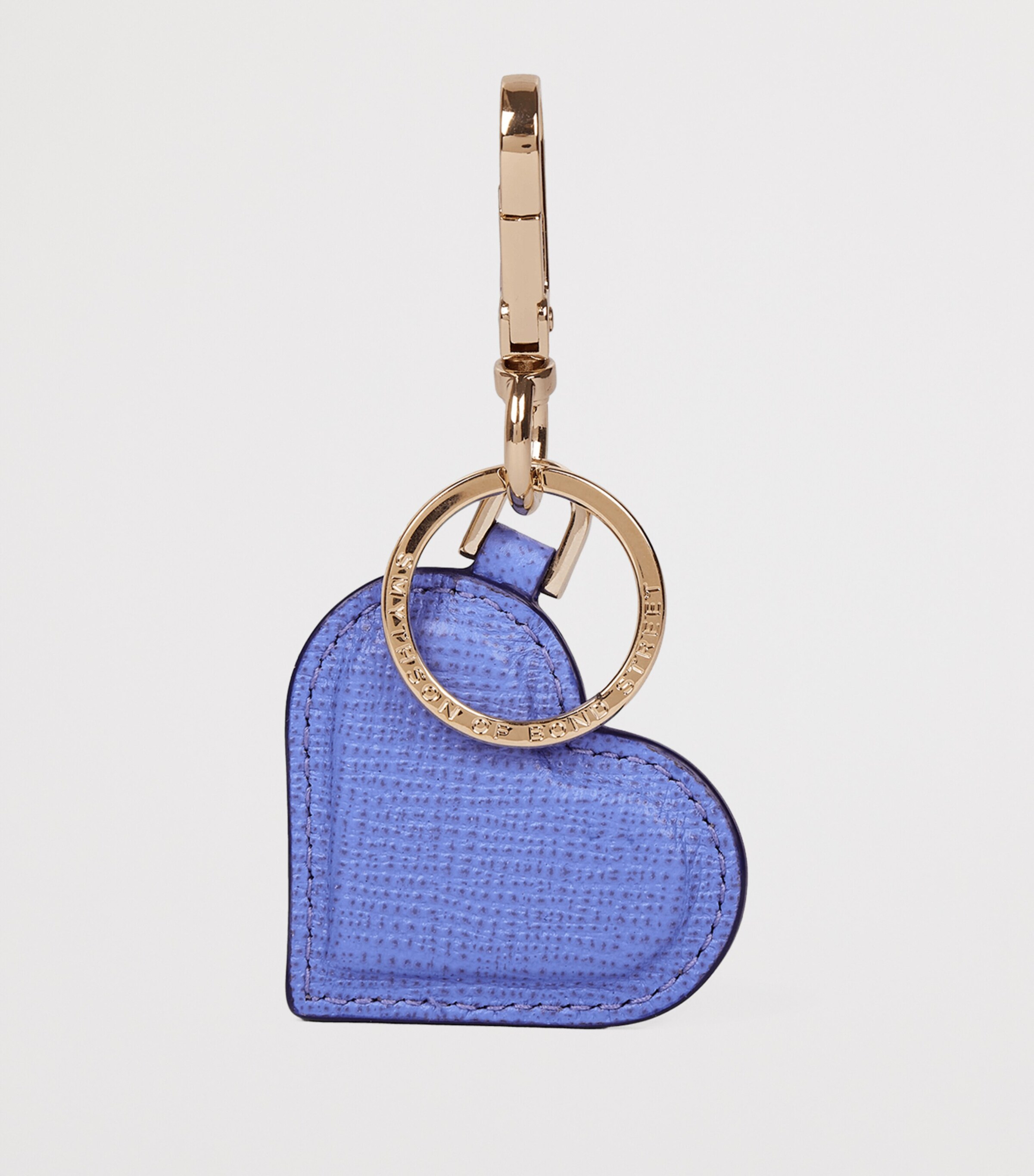 Smythson Calfskin Panama Heart Keyring U Violet Image 2