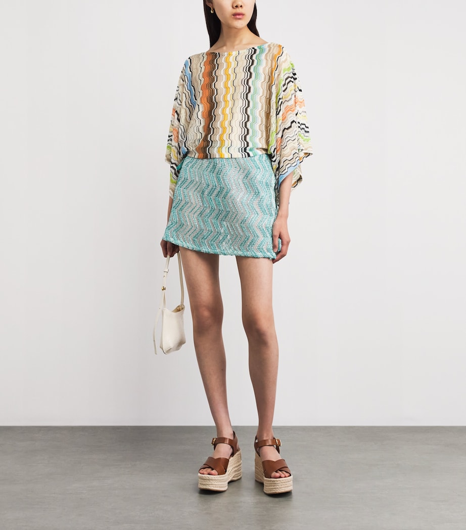 Missoni Womens Cropped Zigzag Blouse Smsnp Multicolor Image 2