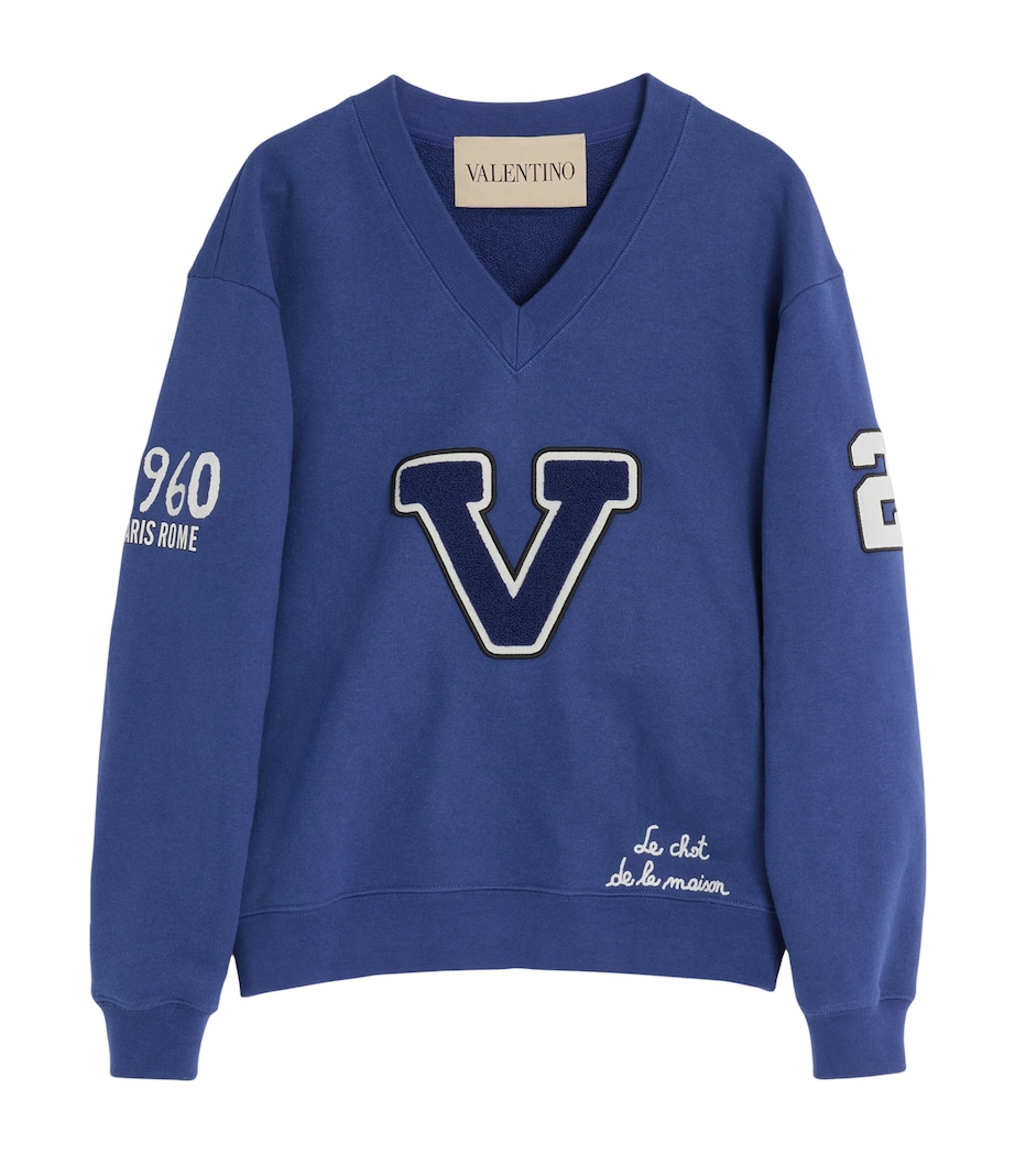 Valentino Womens Cotton Varsity Sweatshirt Image 1