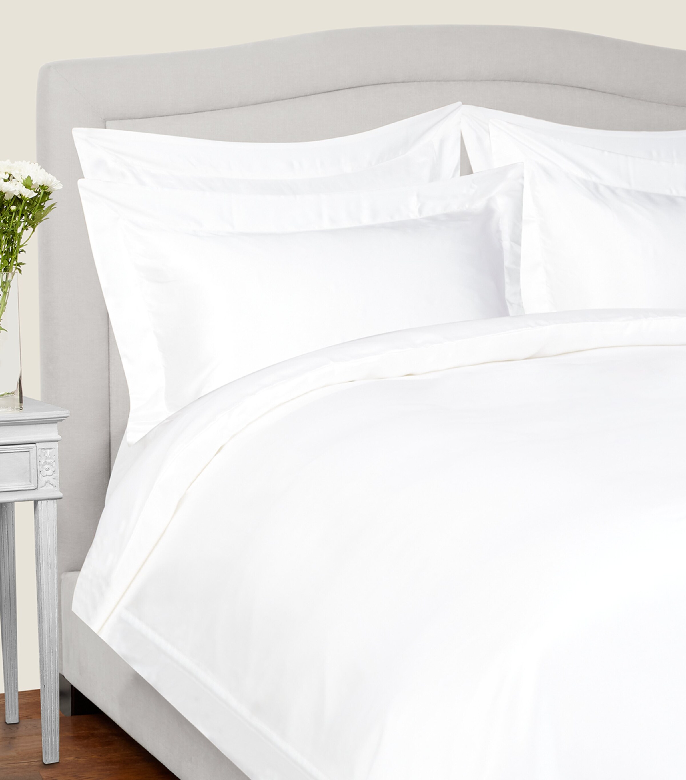 Gingerlily Silk Super King Duvet Cover In White