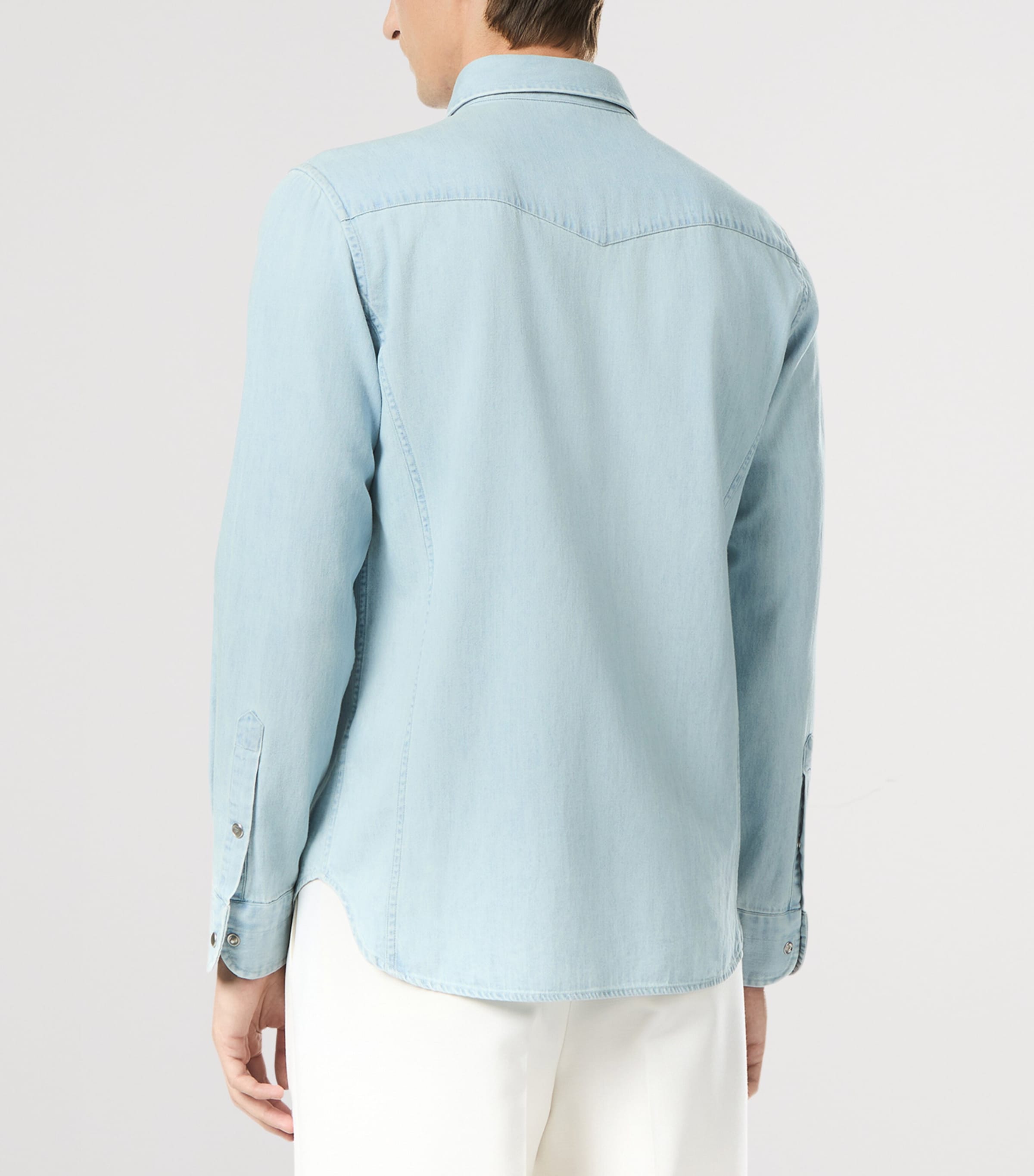 TOM FORD Mens Denim Western Slim Shirt Uan Image 3