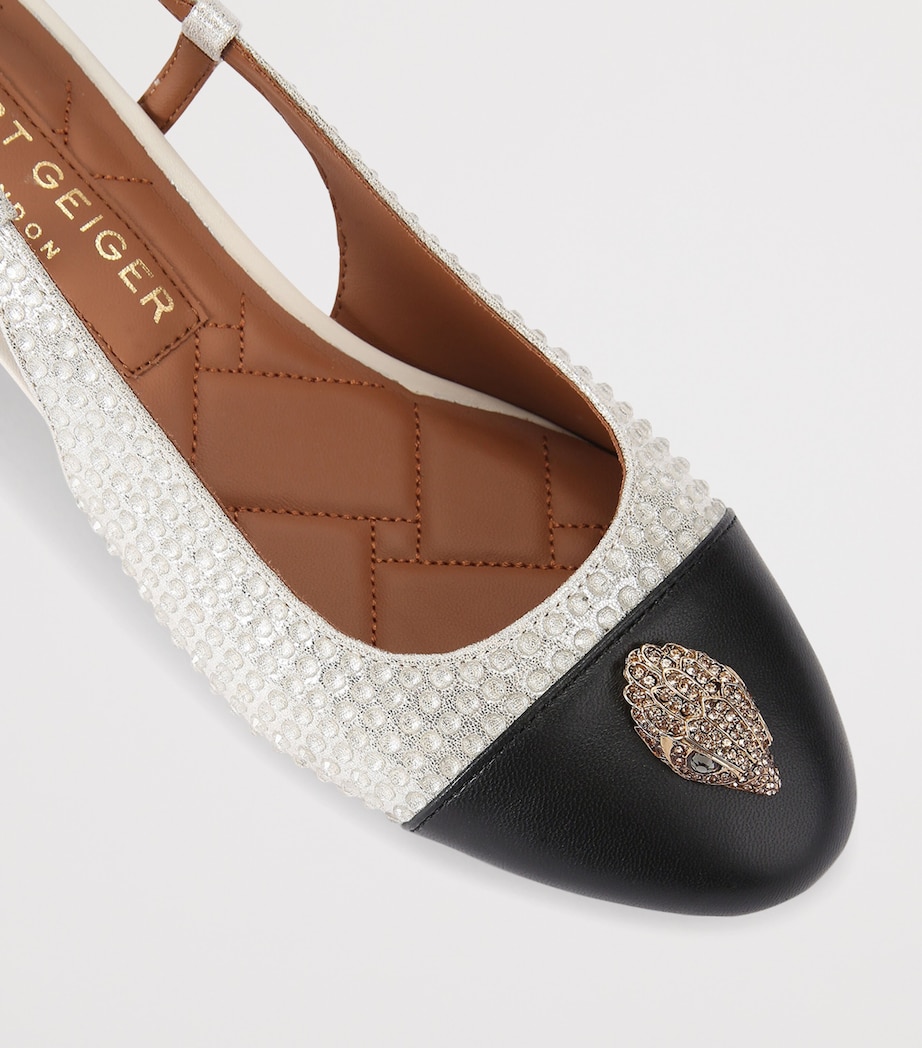 Embellished Sloane Slingback Heels WHITE/BLK Image 3