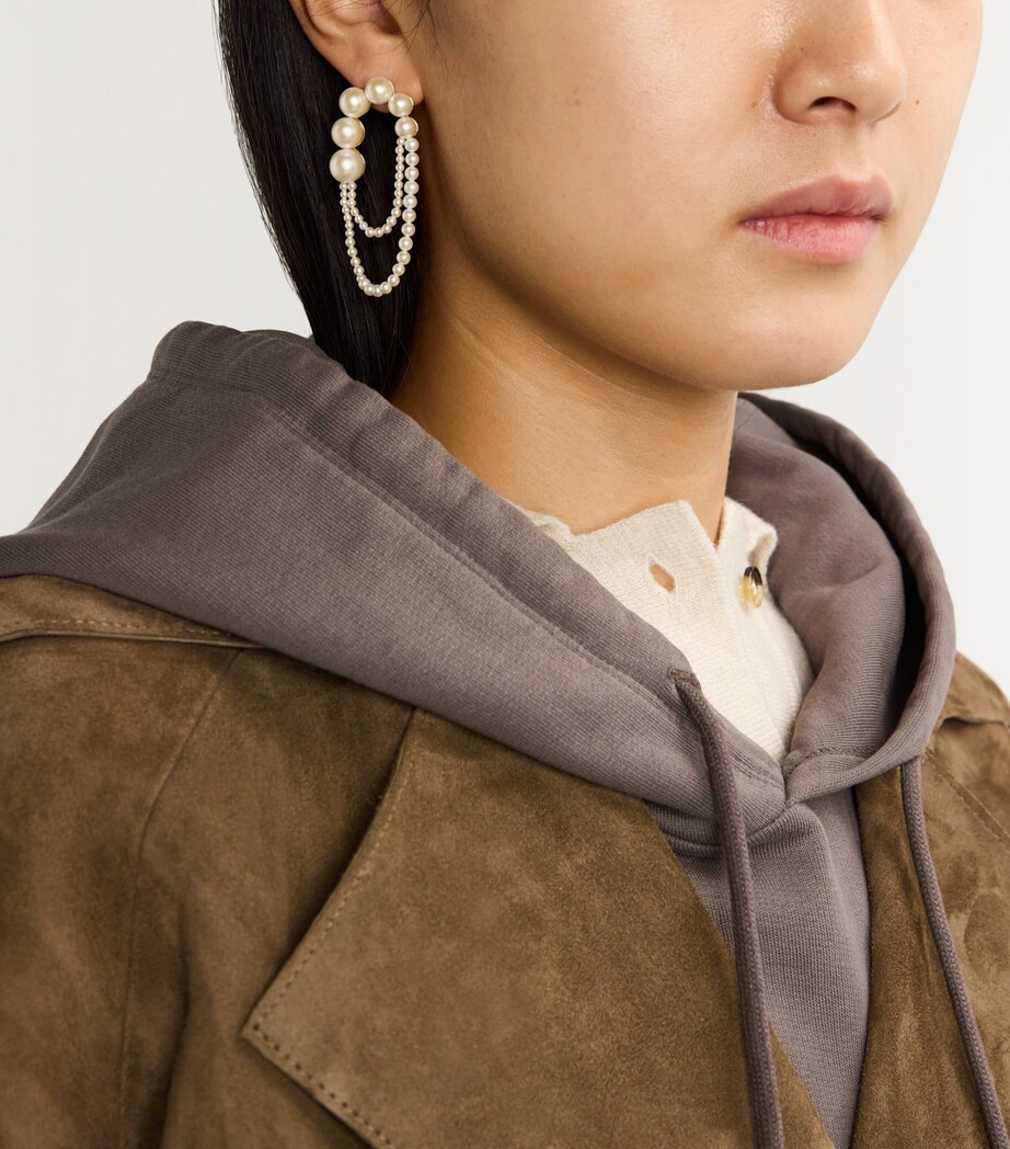 Sophie Bille Brahe Yellow Gold and Pearl Embrassée de Perle Single Left Earring Yellow Gold Image 4
