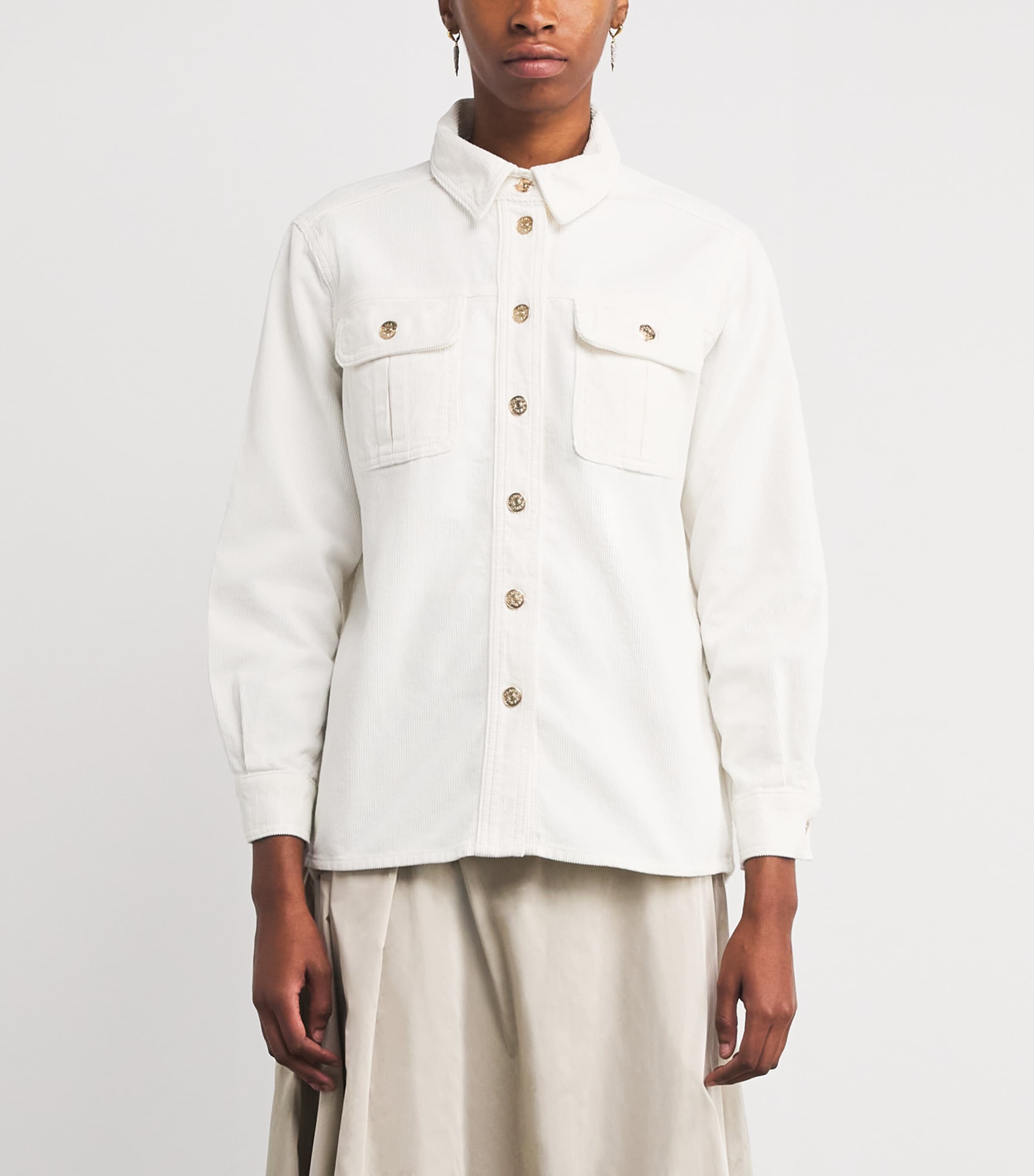 Cotton Corduroy Shirt ECRU Image 3