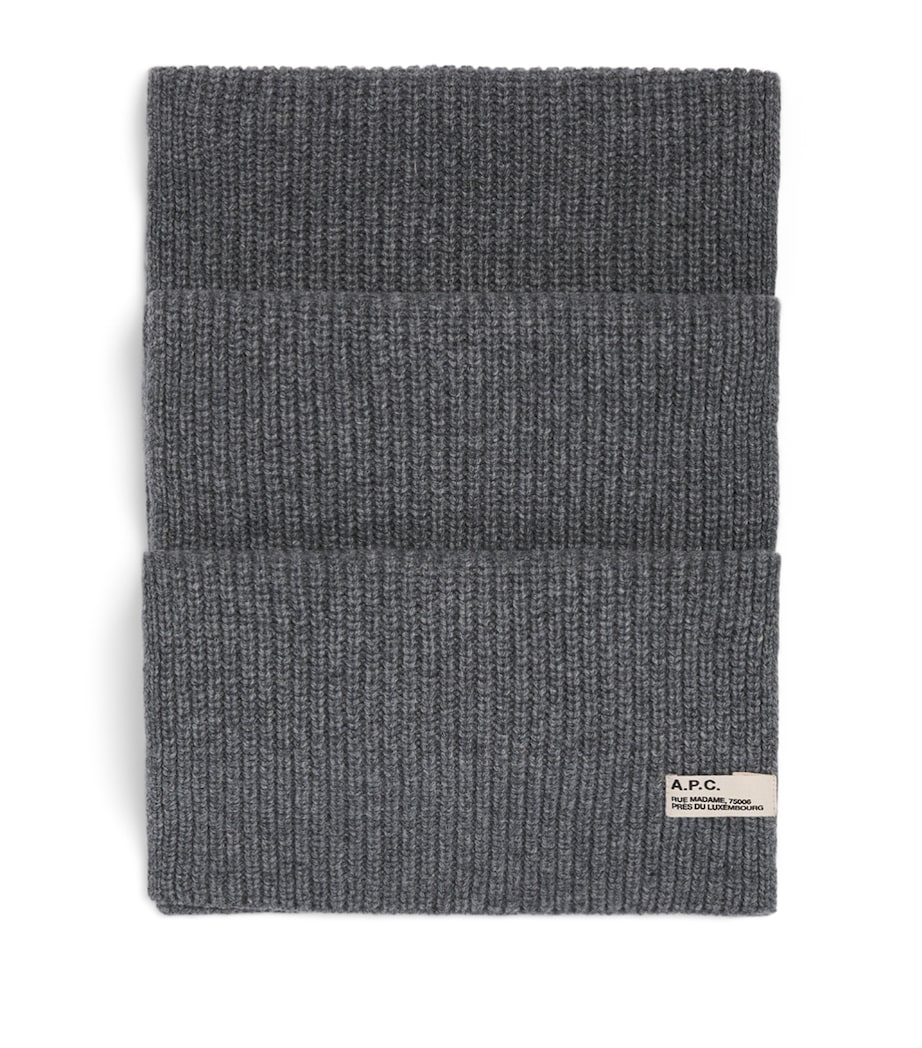 A.P.C. Wool-Cashmere Sasha Scarf Lad Anthracite Image 1