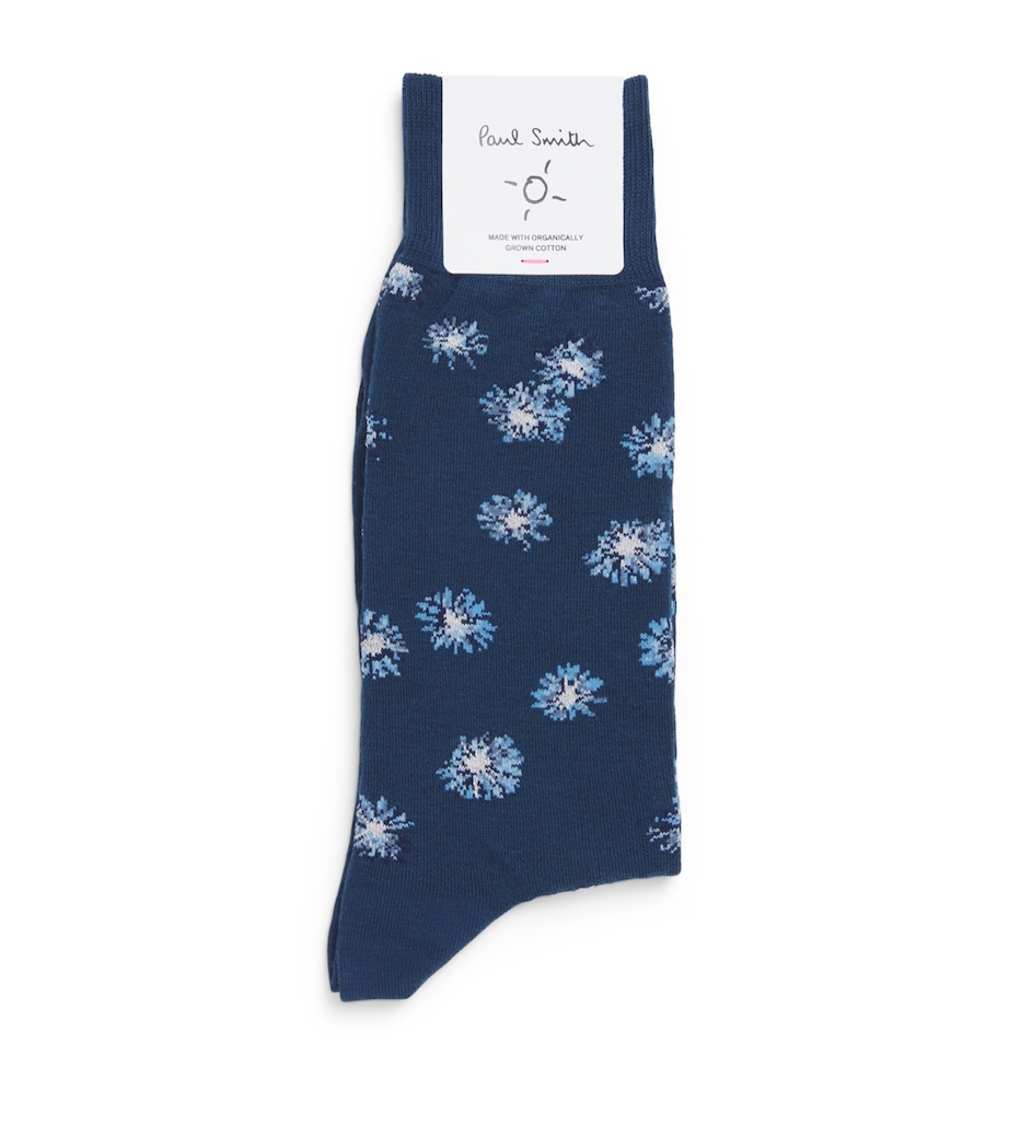 Organic Cotton-Blend Lumin Floral Socks BLUE Image 1