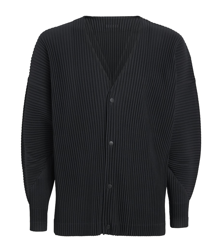 Pleated Cardigan 15-BLACK Image 1