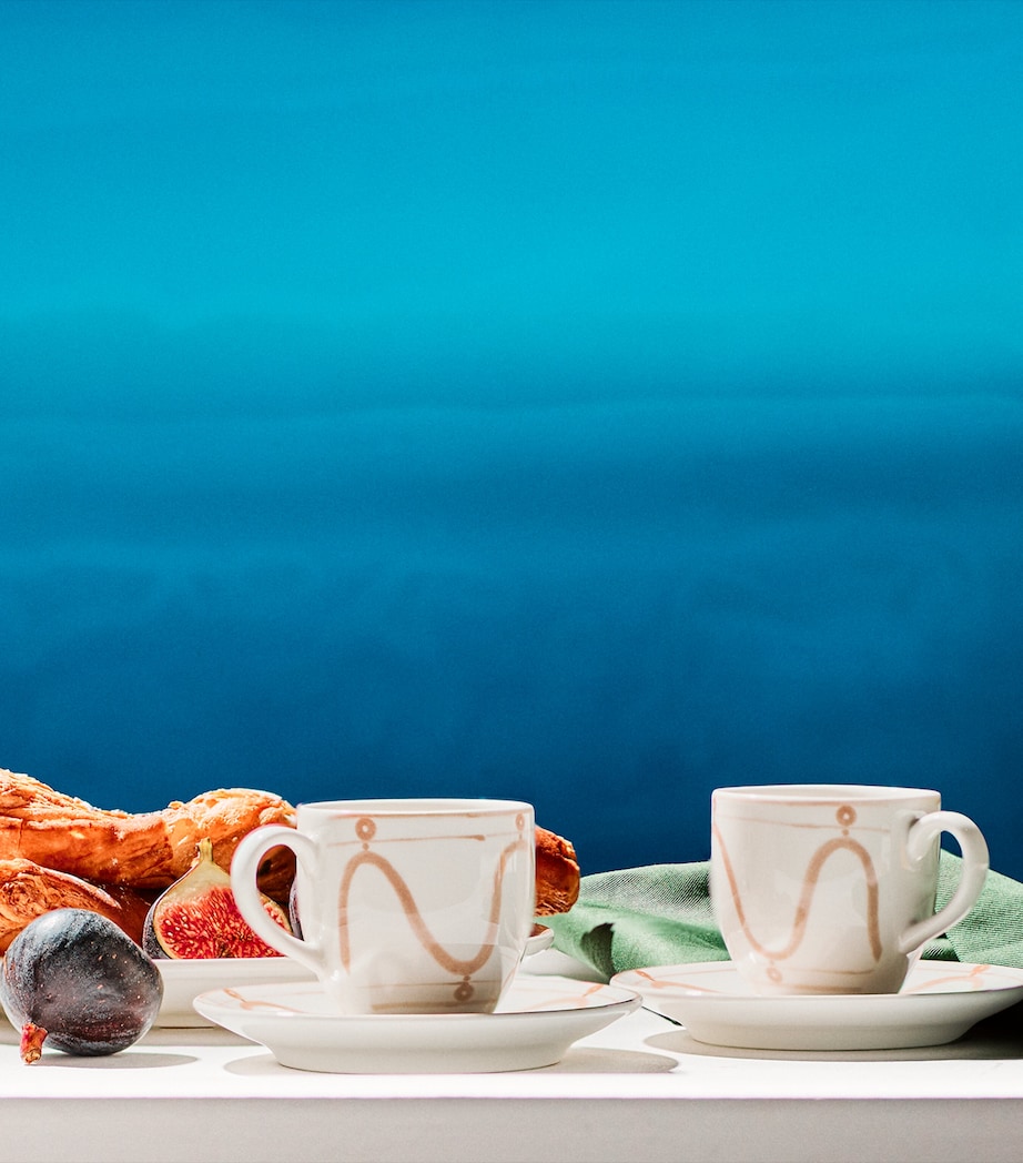 Porcelain Serenity Espresso Cup and Saucer BEIGE ON WHITE Image 3