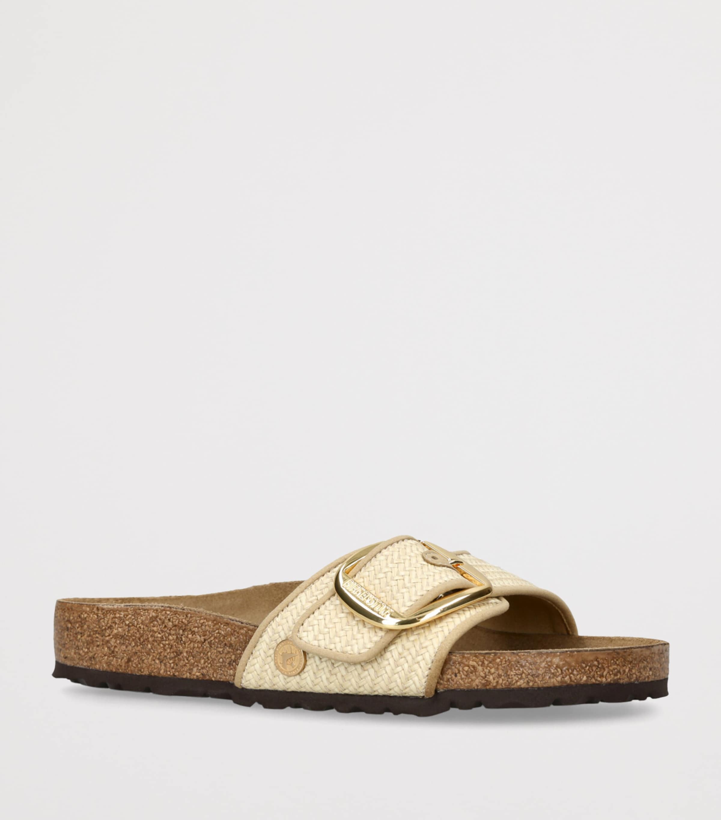 Raffia Madrid Big Buckle Sandals CREAM Image 3