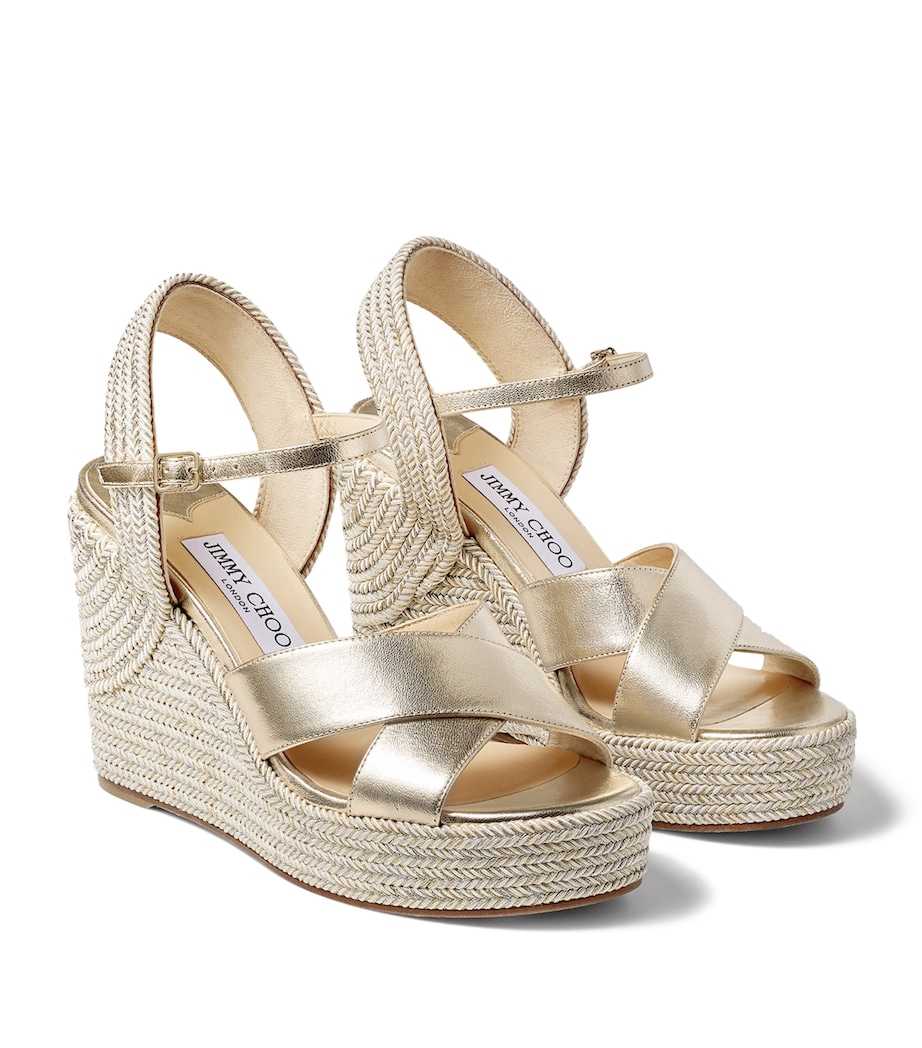Dellena 100 Leather Wedge Sandals CHAMPAGNE/CHAMPAGNE Image 4