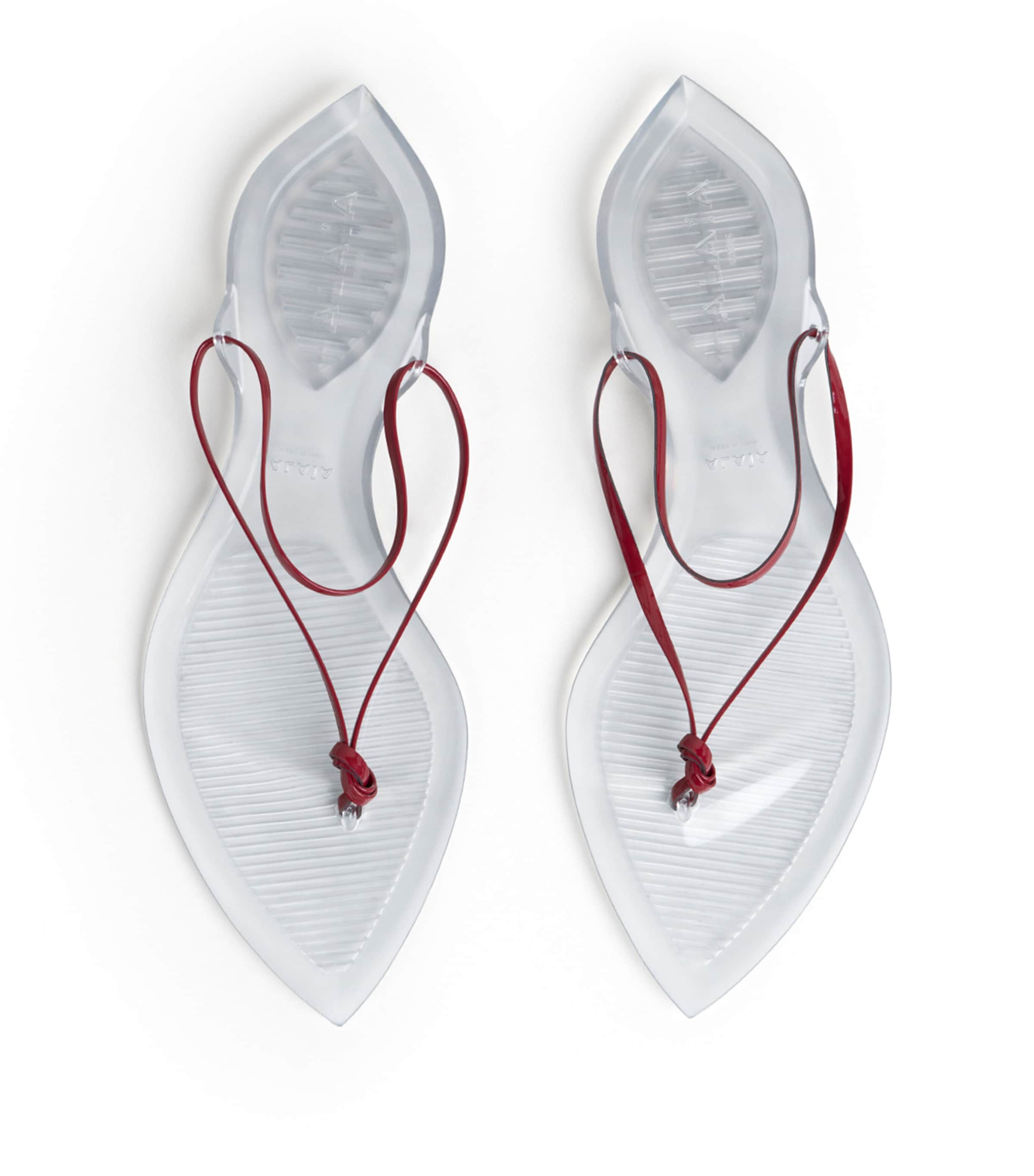 Alaïa Leather Invisible Thong Sandals Carmine Image 2