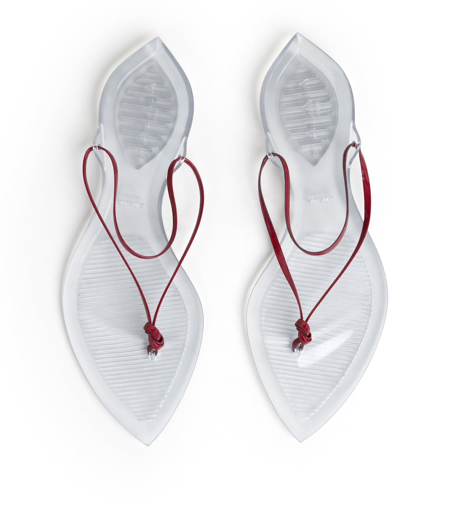 Alaïa Leather Invisible Thong Sandals Carmine Image 2