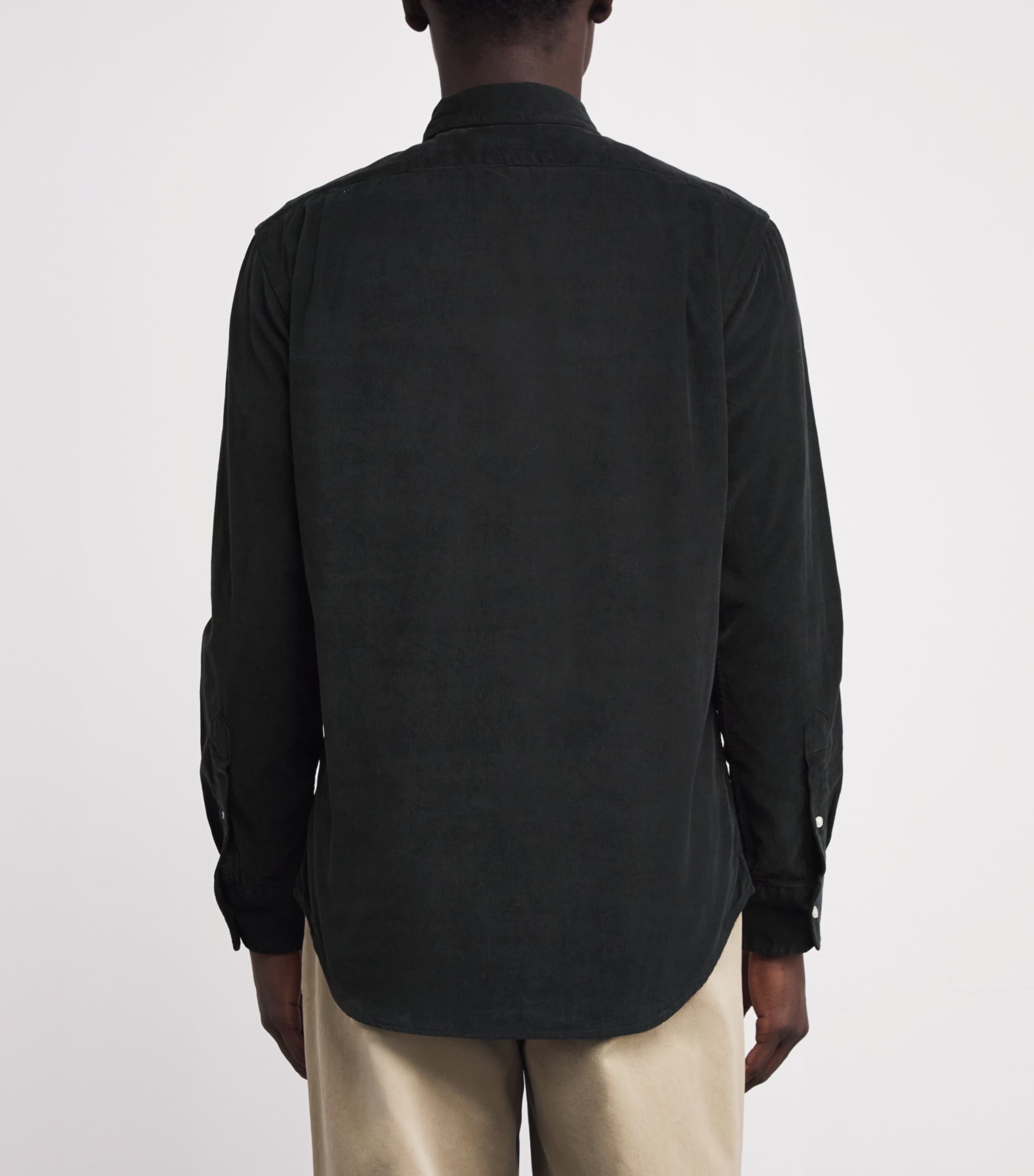 Cotton Corduroy Logo Shirt BLACK Image 4