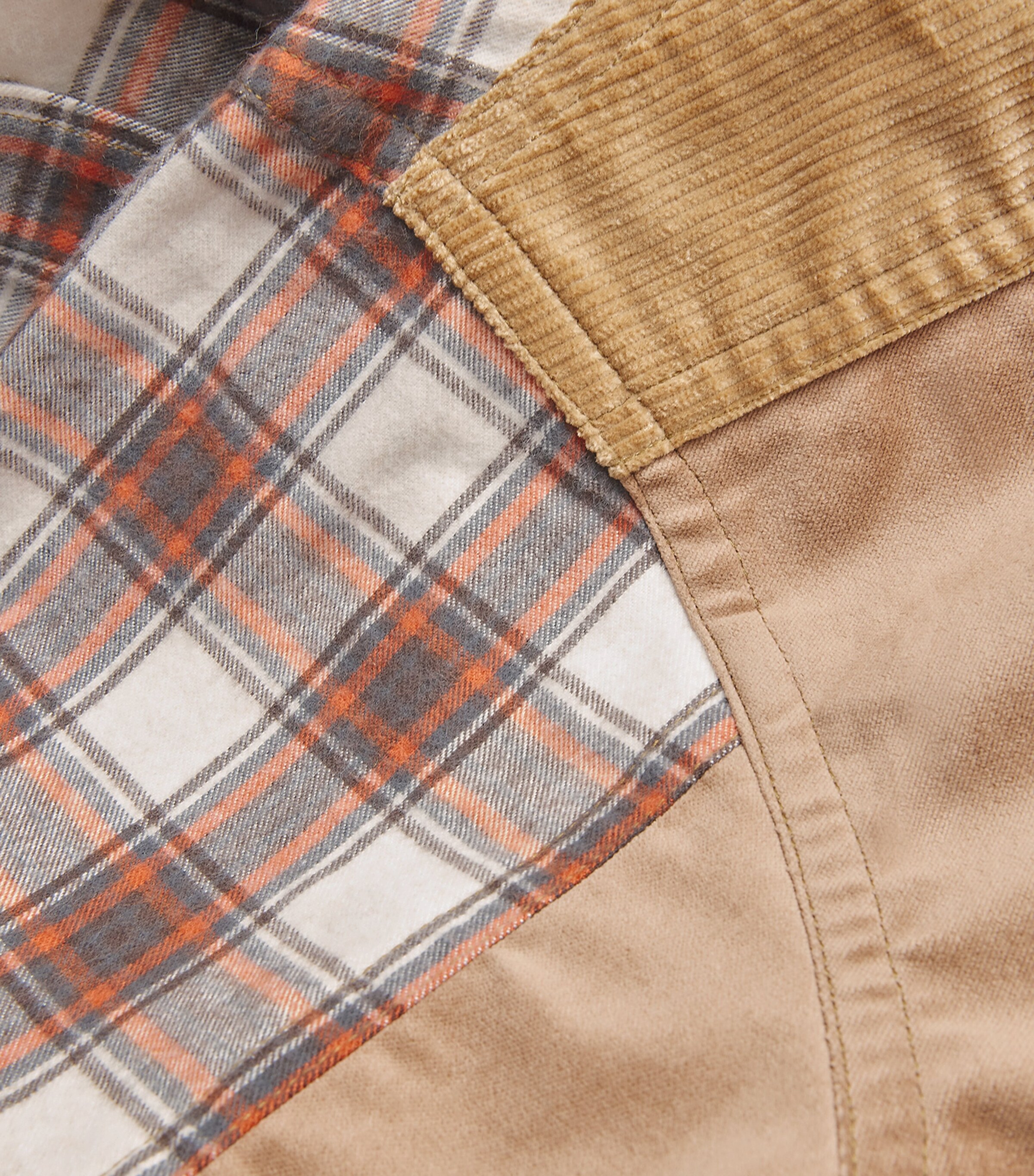 x Filson Oilskin-Leather Check Jacket OFWHT/BRN X BEIGE Image 5