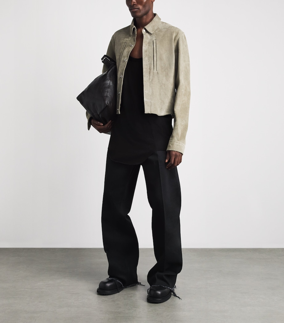 Rick Owens Mens Wool-Silk Pony Tank Top Black Image 2