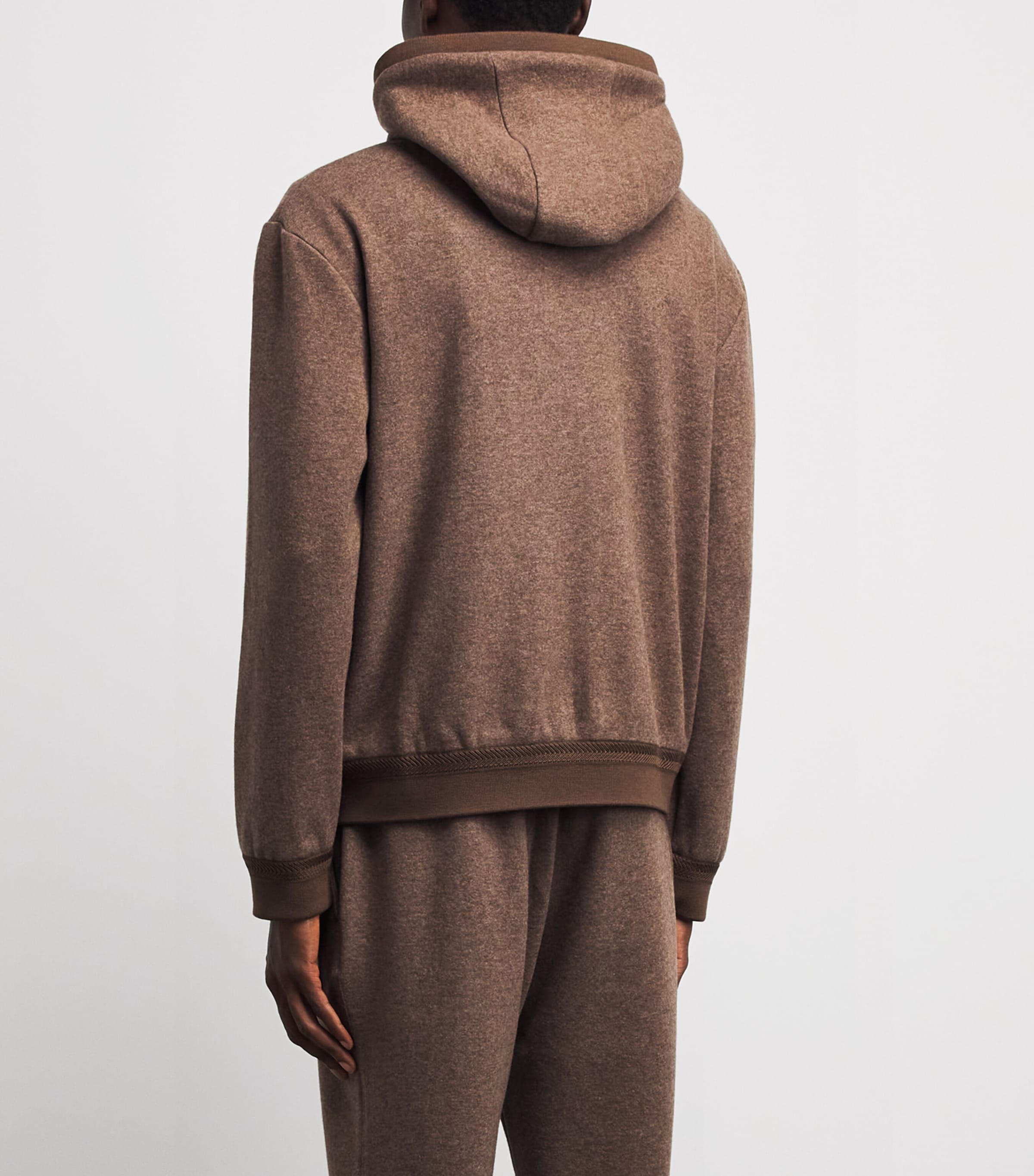 Brett Johnson Mens Cashmere-Blend Zip-Up Hoodie Chestnut Image 5