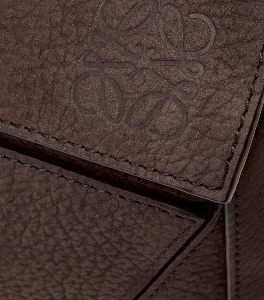 Large Suede Puzzle Top-Handle Bag DARK CHESTNUT Image 9