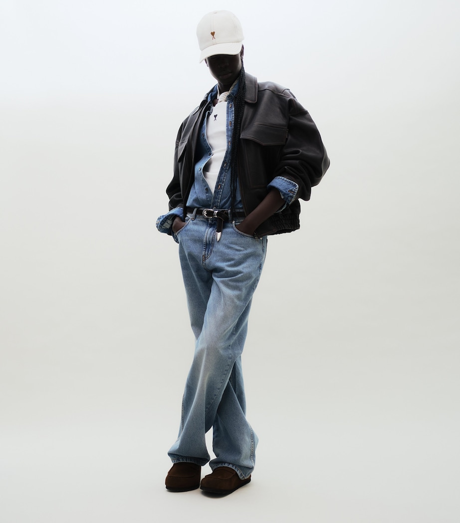 AMI Paris Womens Ami de Coeur Denim Shirt Bleu Used Image 3