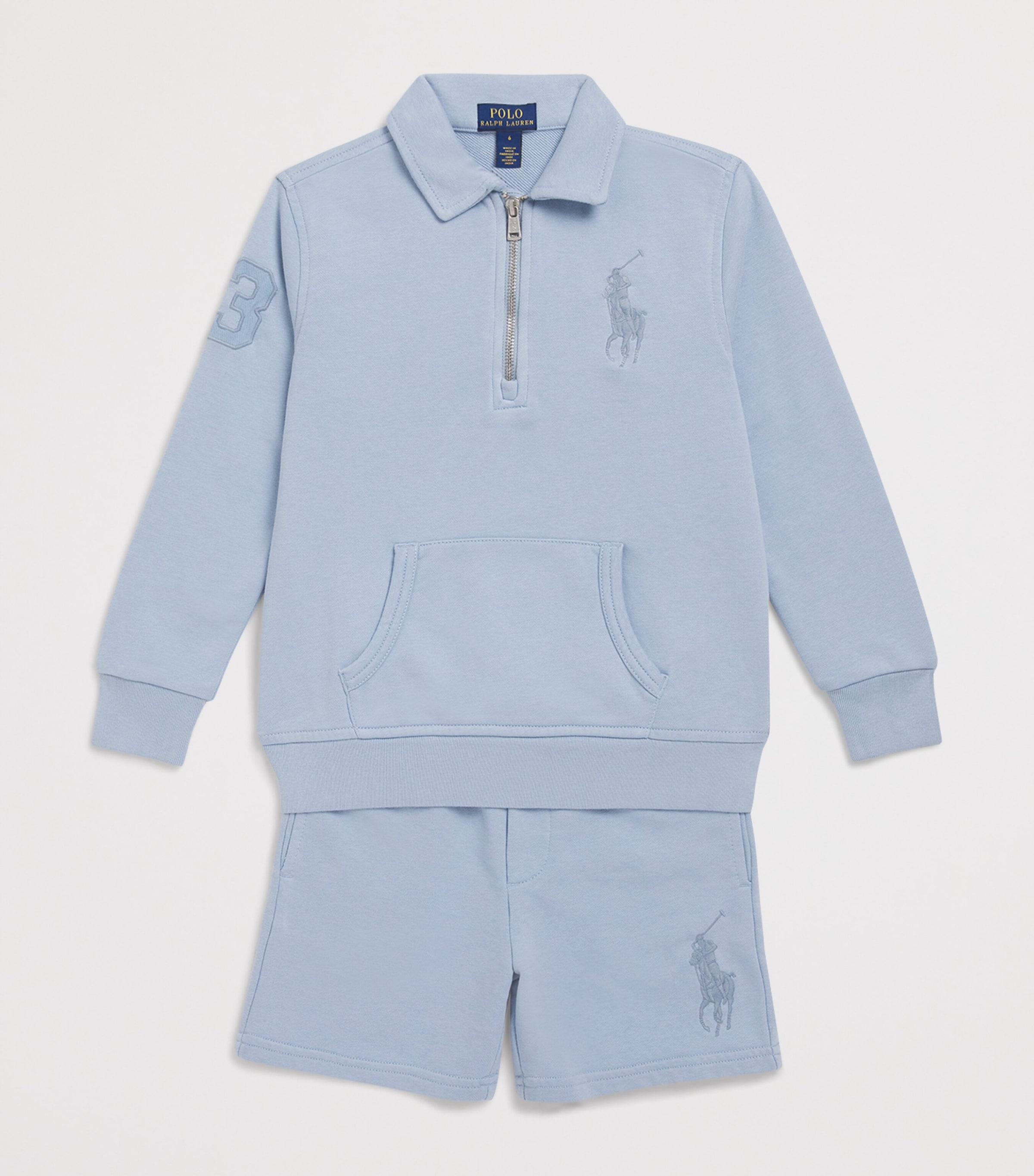 Ralph Lauren Kids Big Pony Half-Zip Sweatshirt (2-7 Years) Estate Blu Image 3