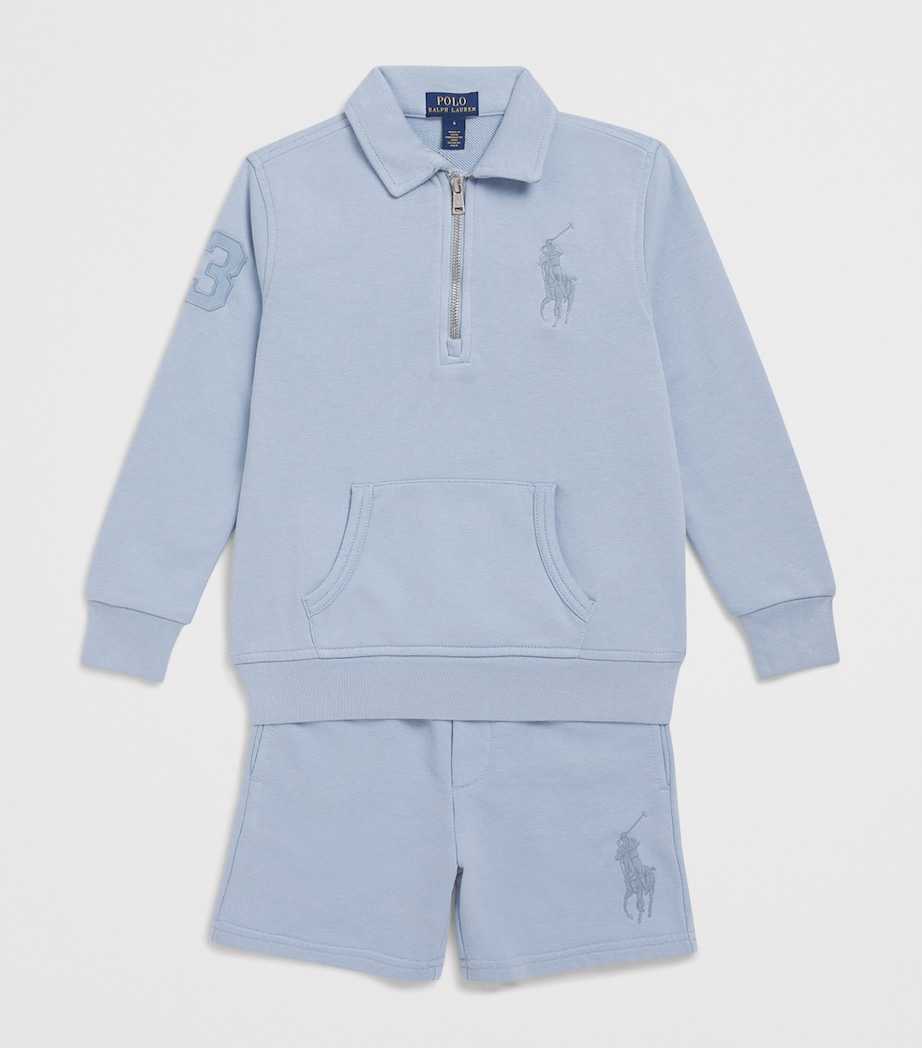 Ralph Lauren Kids Big Pony Half-Zip Sweatshirt (2-7 Years) Estate Blu Image 3