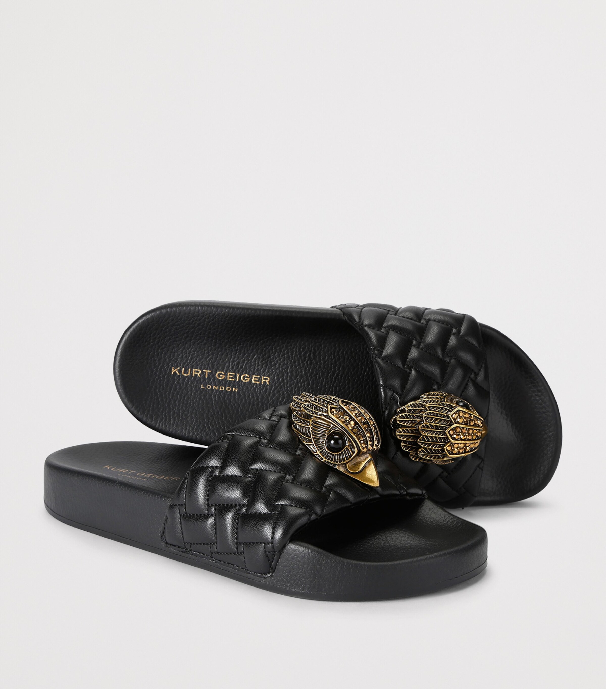 Kurt Geiger London Meena Large Eagle Slides Black Image 3