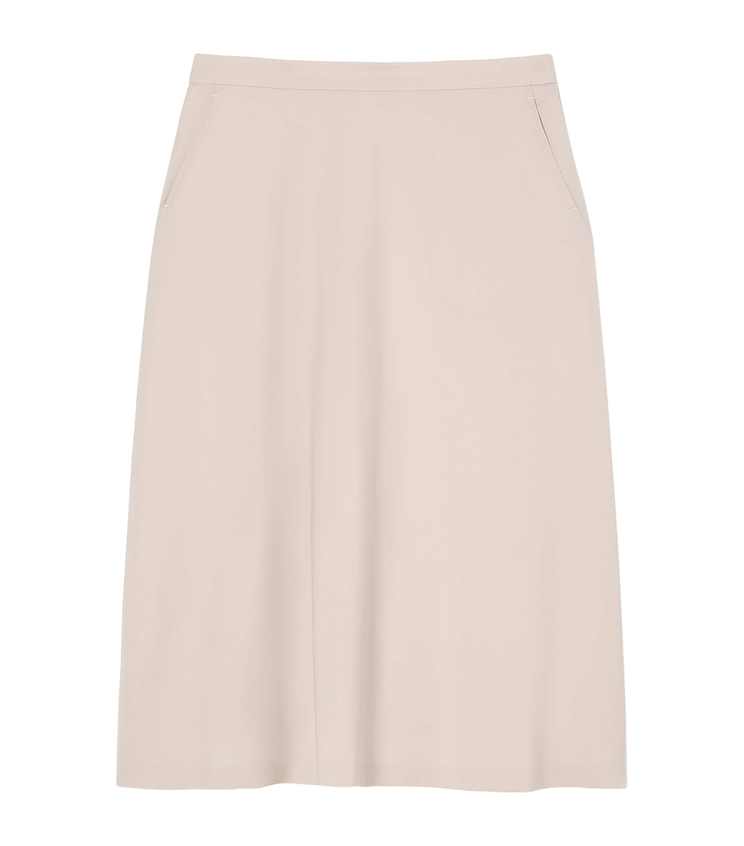 Marina Rinaldi Virgin Wool Pinza Midi Skirt In Pink
