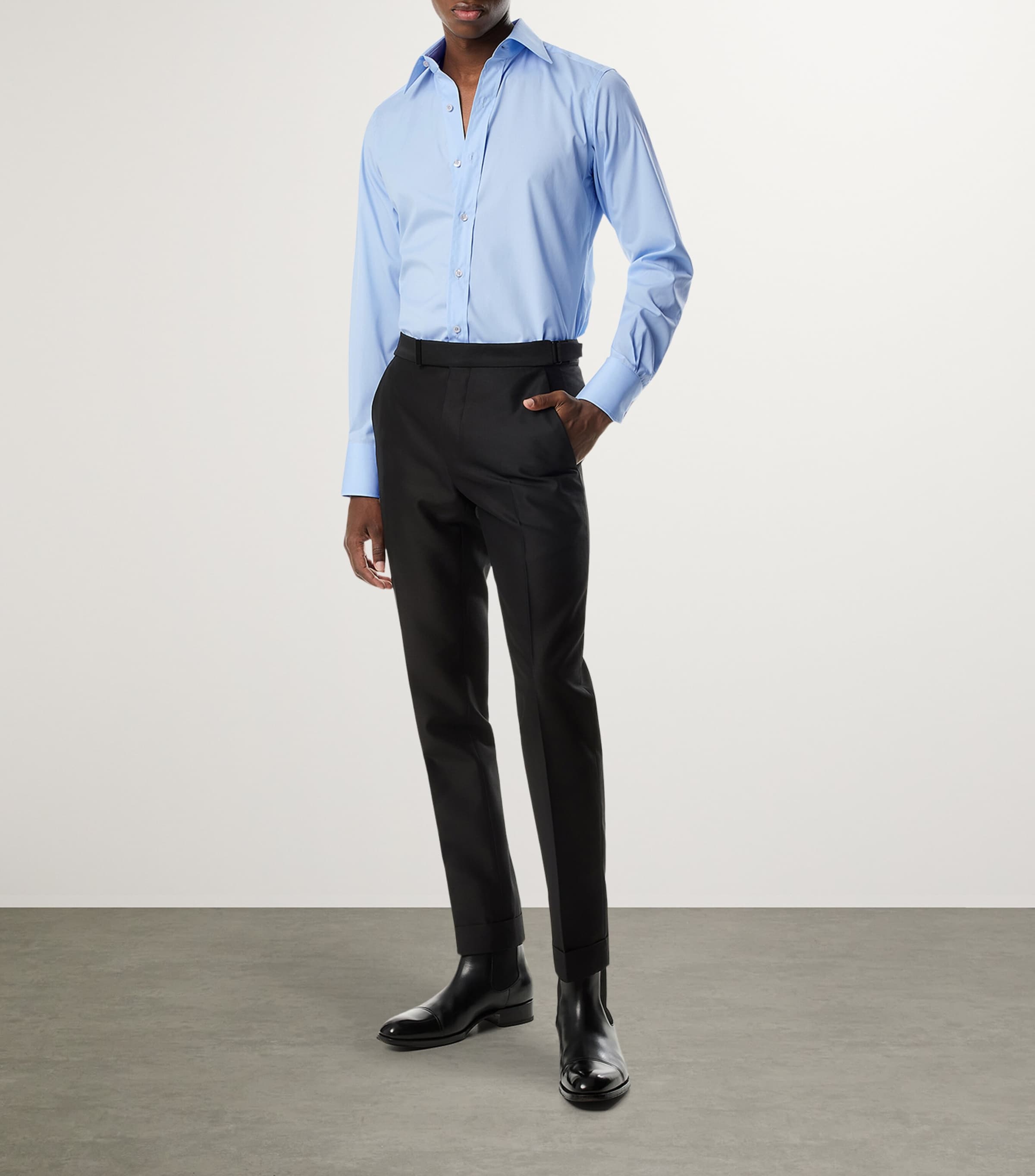 Tom Ford Cotton-poplin Shirt In Blue
