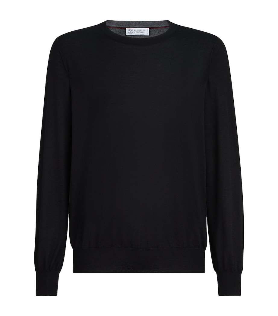 Brunello Cucinelli Mens Cashmere-Silk Crew-Neck Sweater Image 1