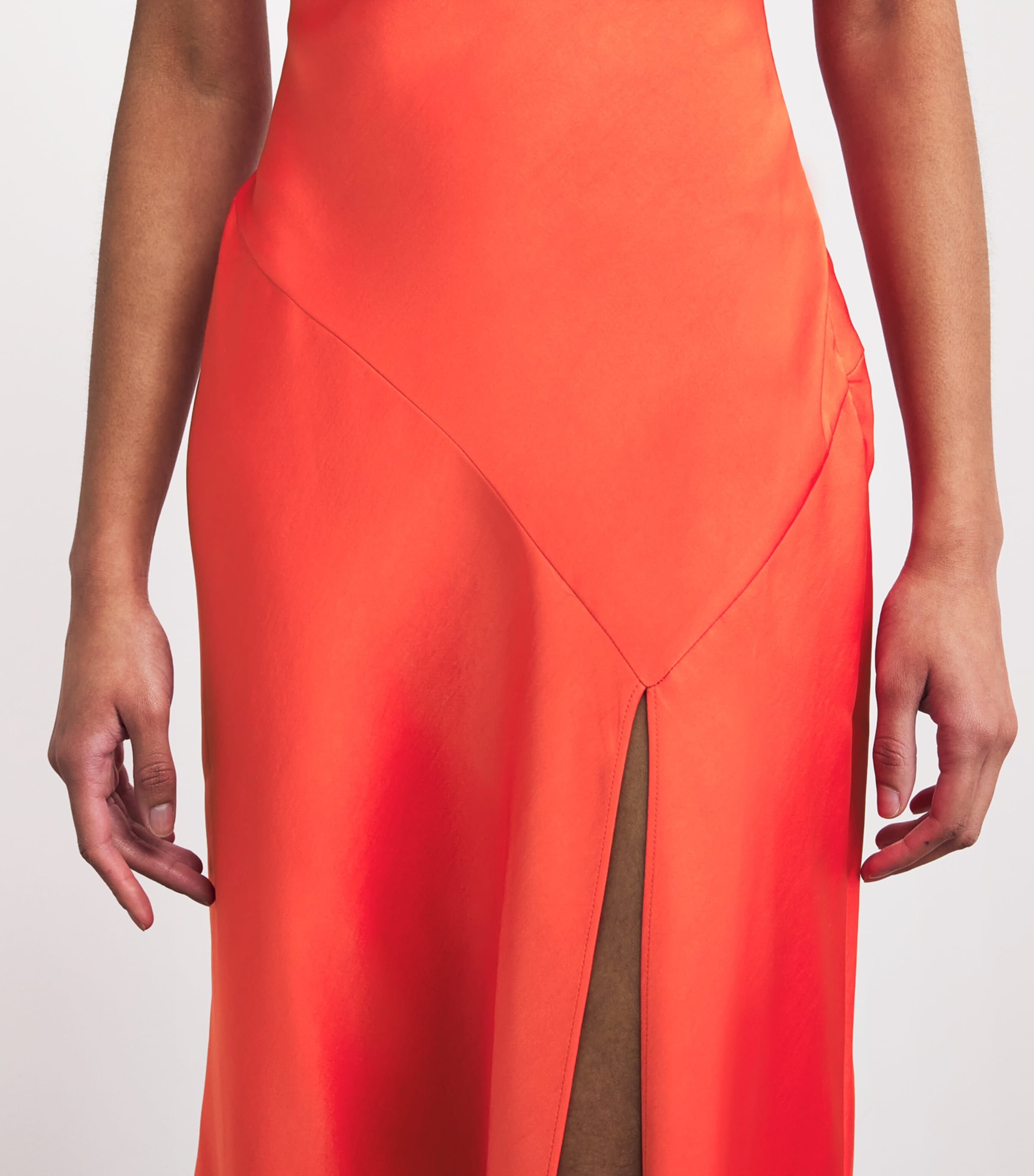 Claudie Pierlot Womens Satin Midi Dress Tangerine Image 5