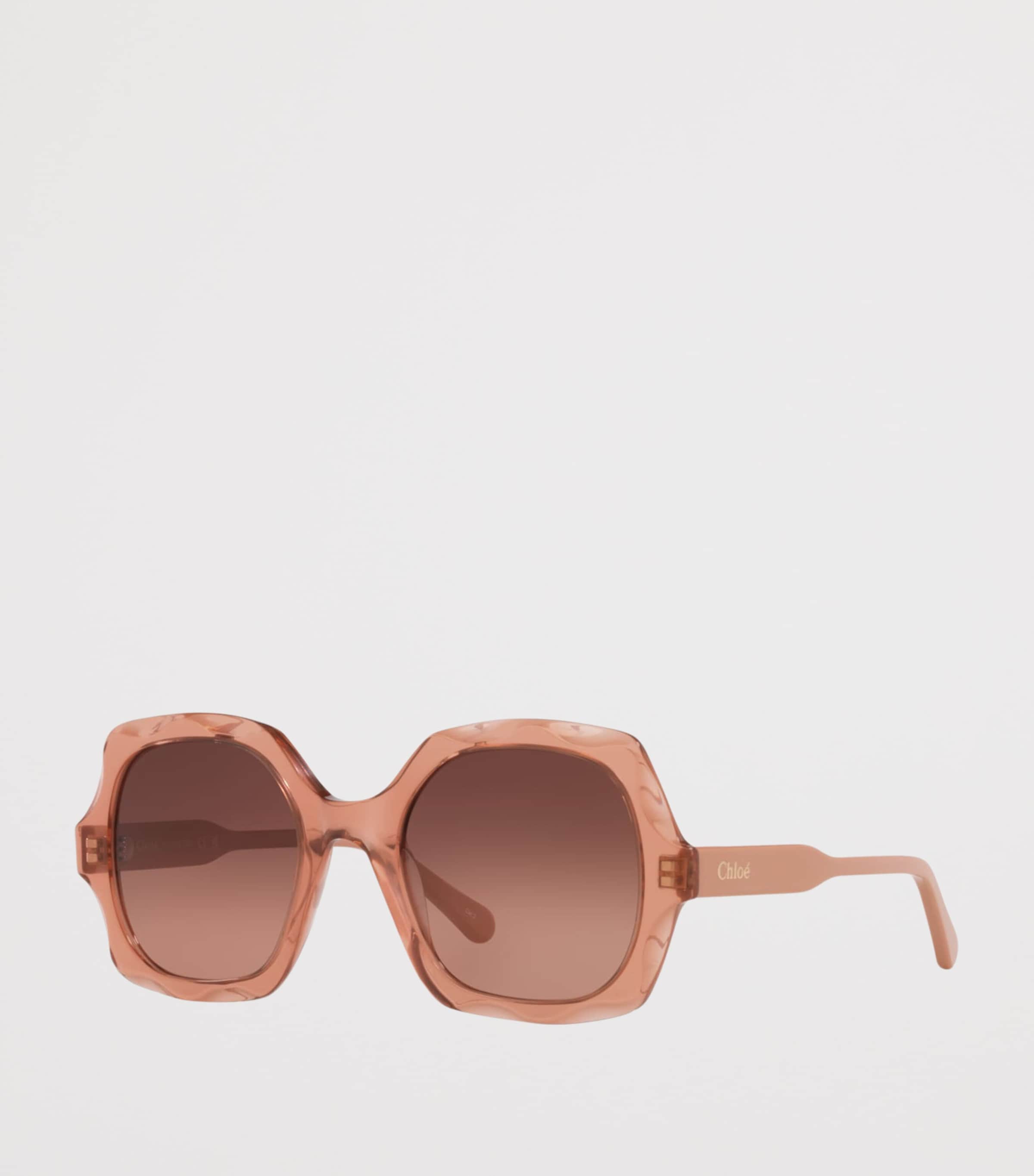 Chloé Acetate Olivia Rectangle Sunglasses Brown Image 2