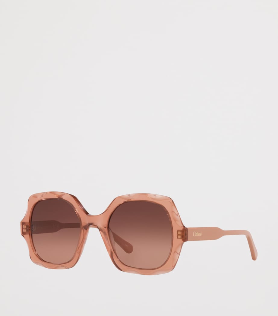 Chloé Acetate Olivia Rectangle Sunglasses Brown Image 2