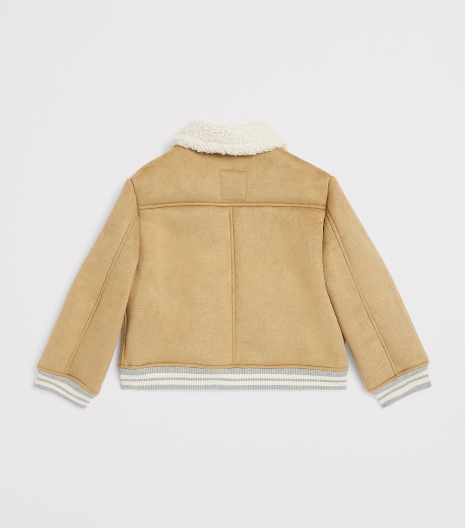 Fleece-Trim Bomber Jacket (2-16 Years) 118AVBEIGE/AVORIO Image 2