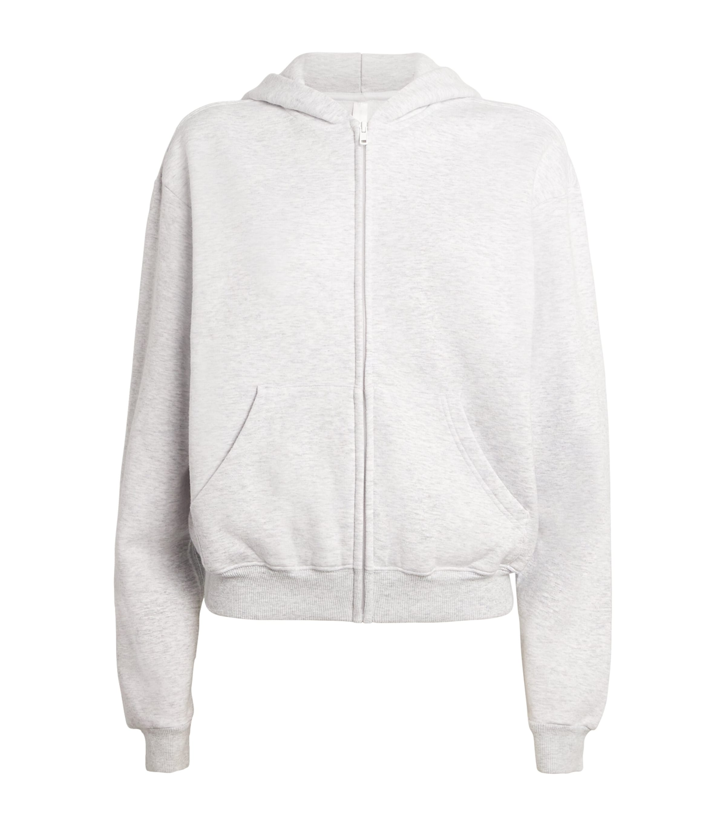 Skims Cotton-blend Fleece Classic Hoodie In Grey