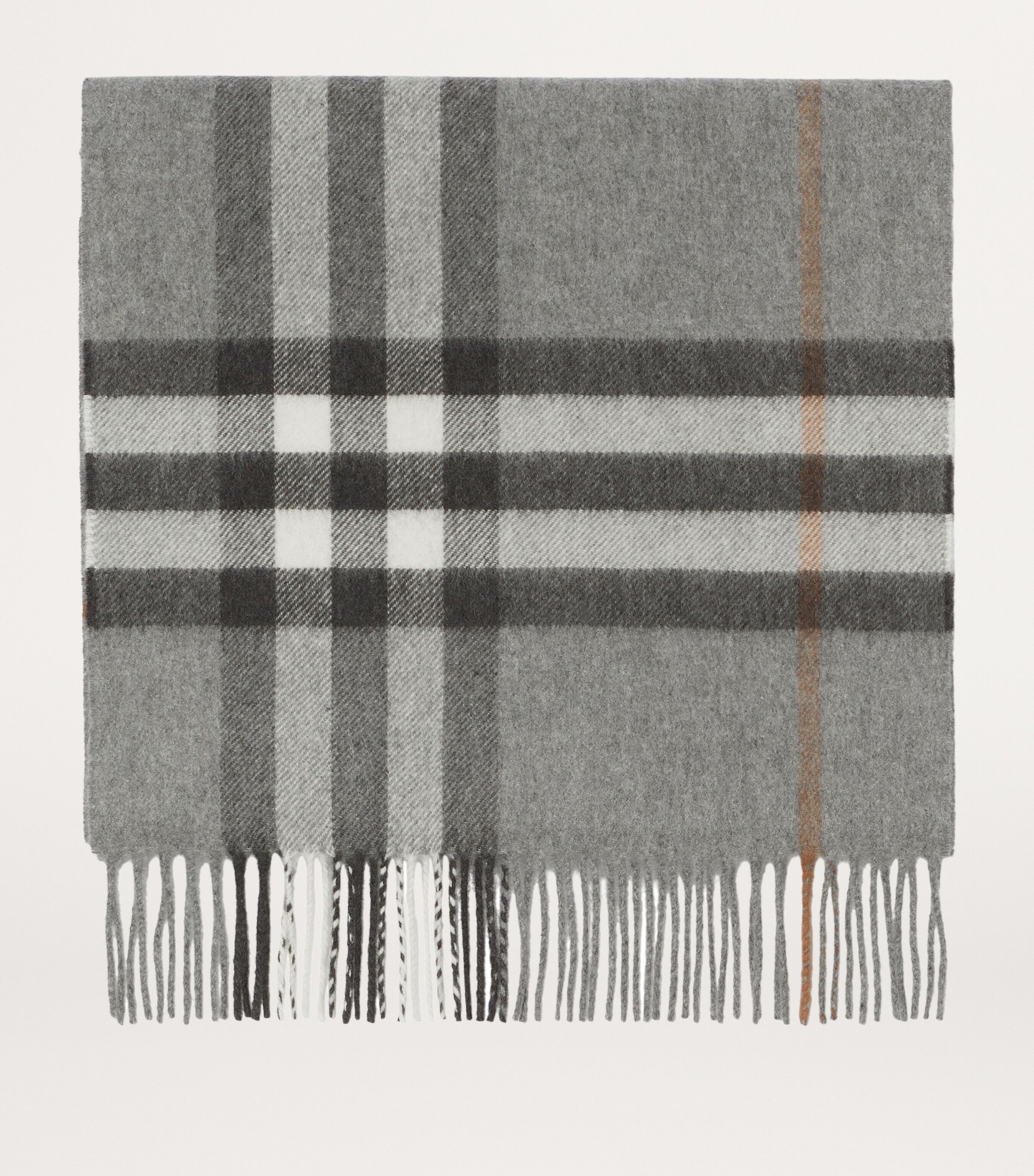 Burberry Grey Cashmere Check Scarf Harrods UK