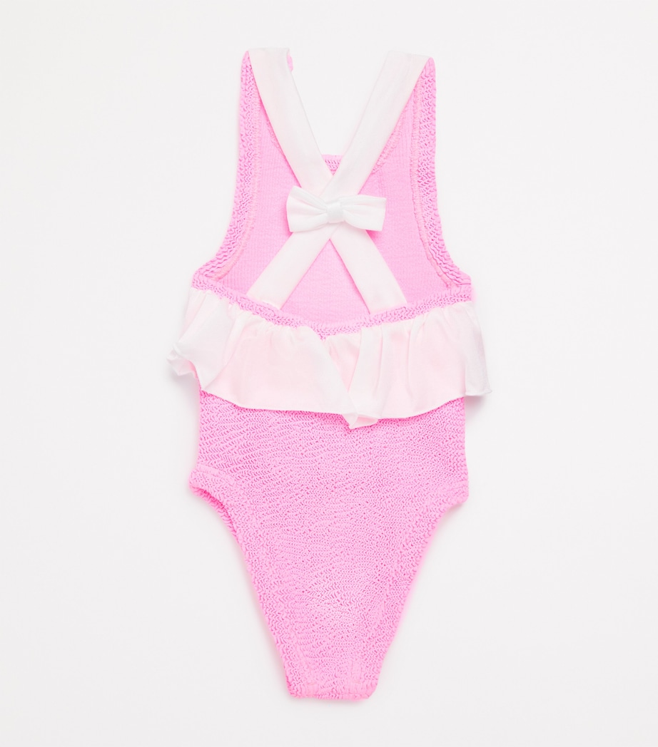 Ruffle-Trim Cross-Back Lara Swimsuit (2-6 Years) BUBBLEGUM Image 2