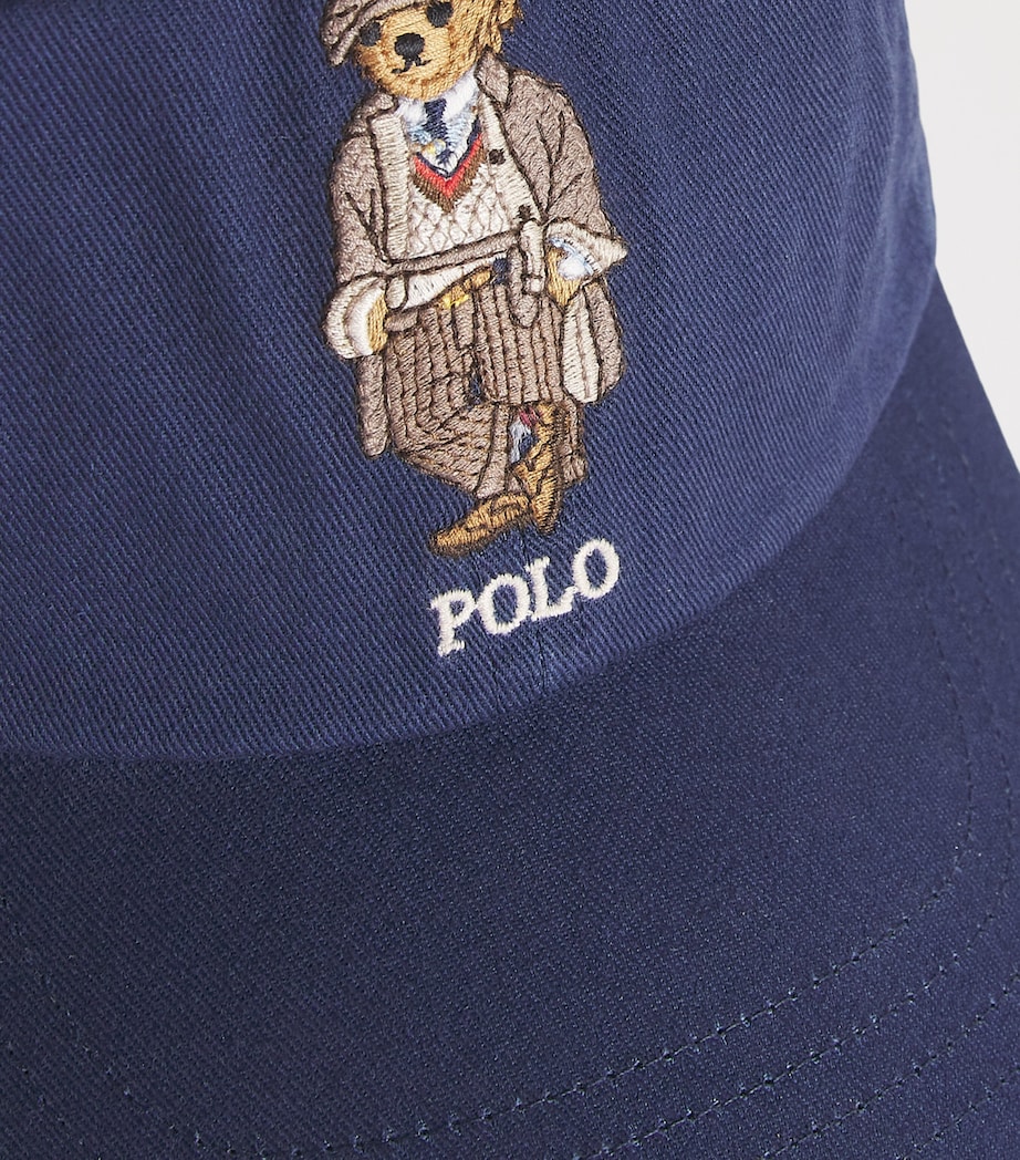 Cotton Polo Bear Baseball Cap NAVY Image 4