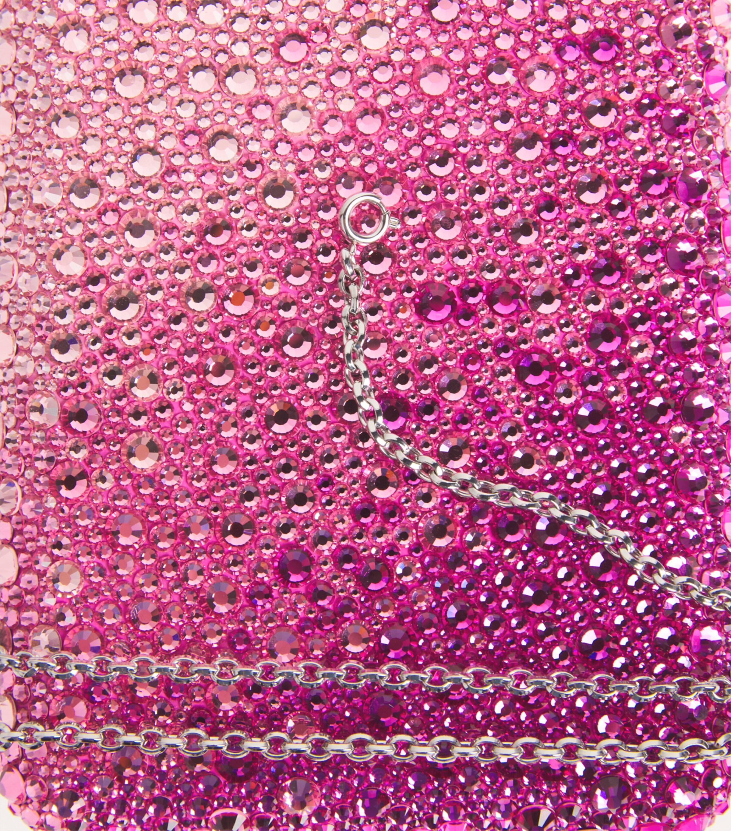 Judith Leiber Slim Slide Gradient Caviar Clutch Bag Silver Fuchsia Multi Image 6