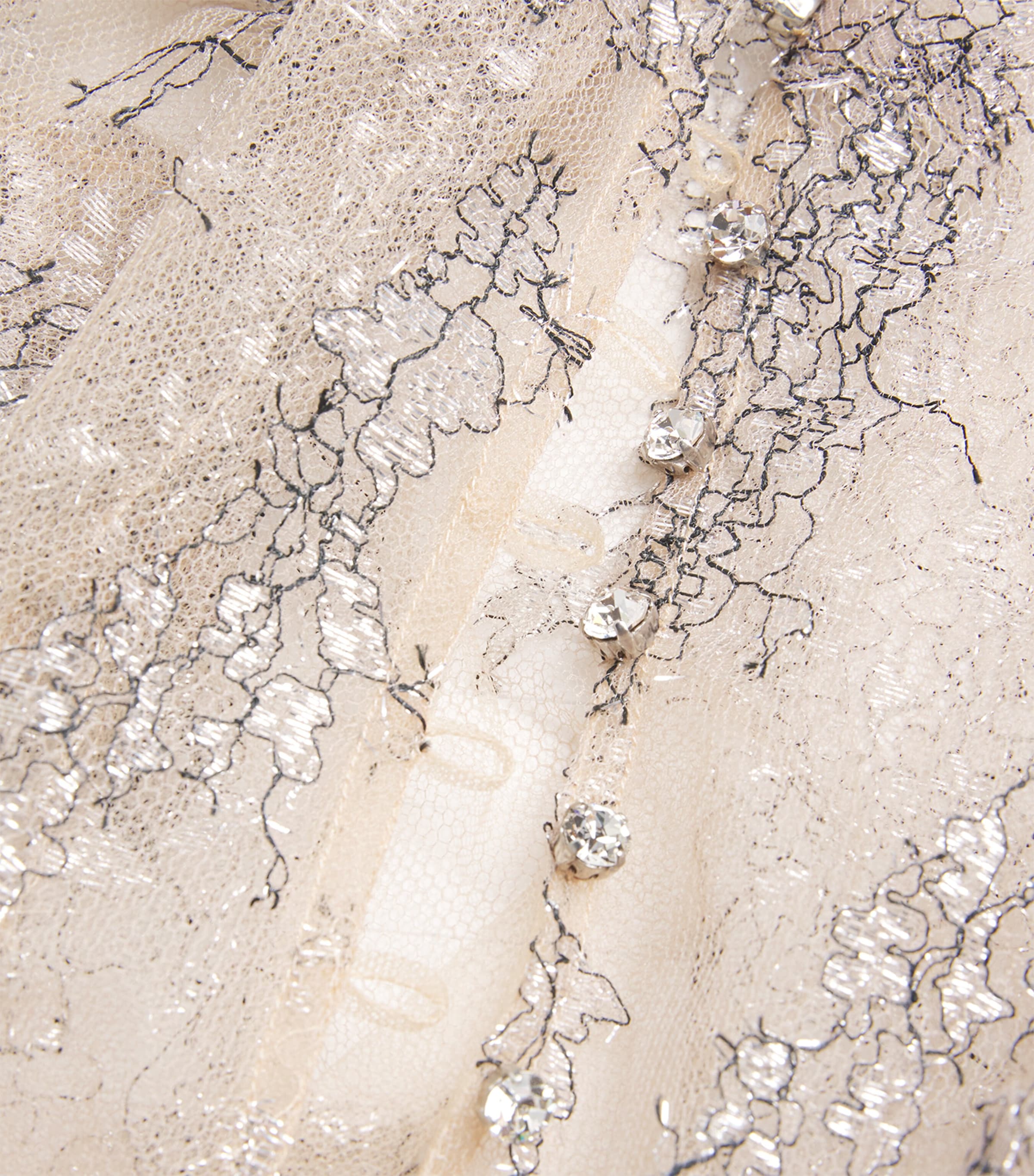 Embroidered Mini Nightdress NUDE/SILVER/BLACK Image 5