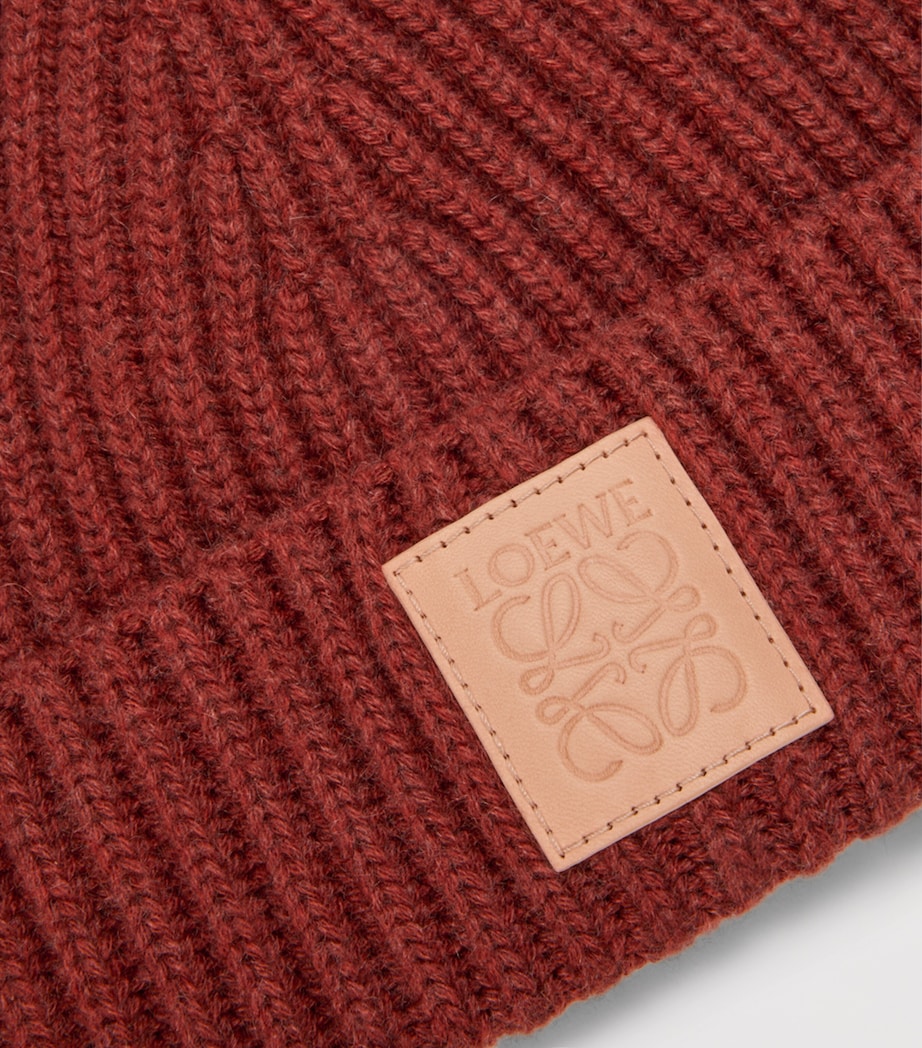 Cashmere Logo Beanie MAHOGANY Image 4